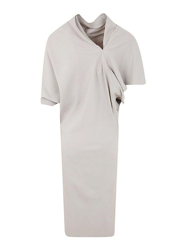 Rick Owens o1y0126 Midi Dress in Light Gray Size S / US 4 / IT 40 - 2 Thumbnail