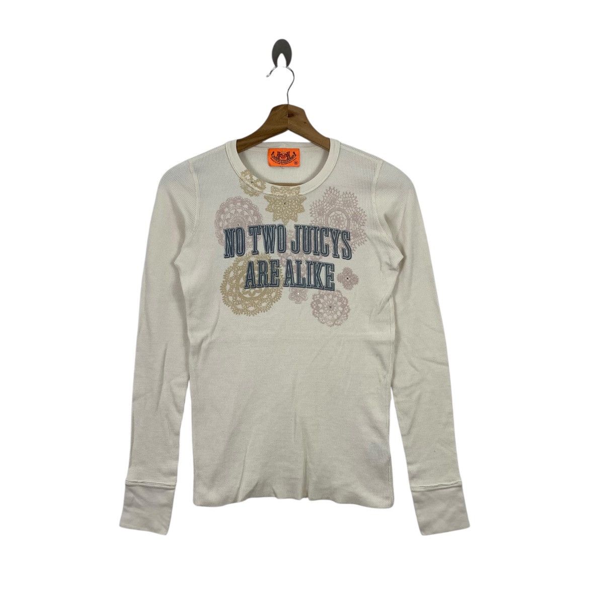 Juicy Couture × Vintage Vintage JUICY COUTURE Usa Waffle Long Sleeve Tshirt Size S / US 4 / IT 40 - 1 Thumbnail