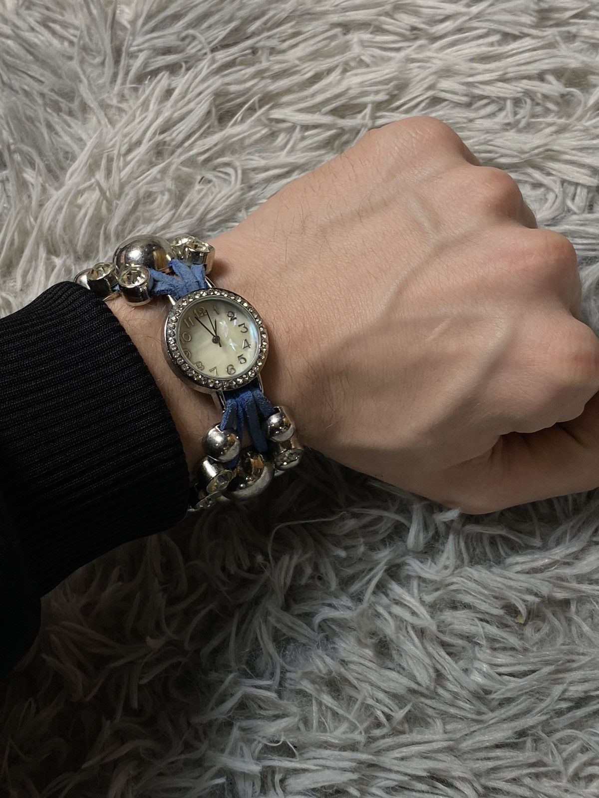 Jewelry Blue Leather Beaded Bracelet Watch – Boho Chic Style Size ONE SIZE - 8 Thumbnail