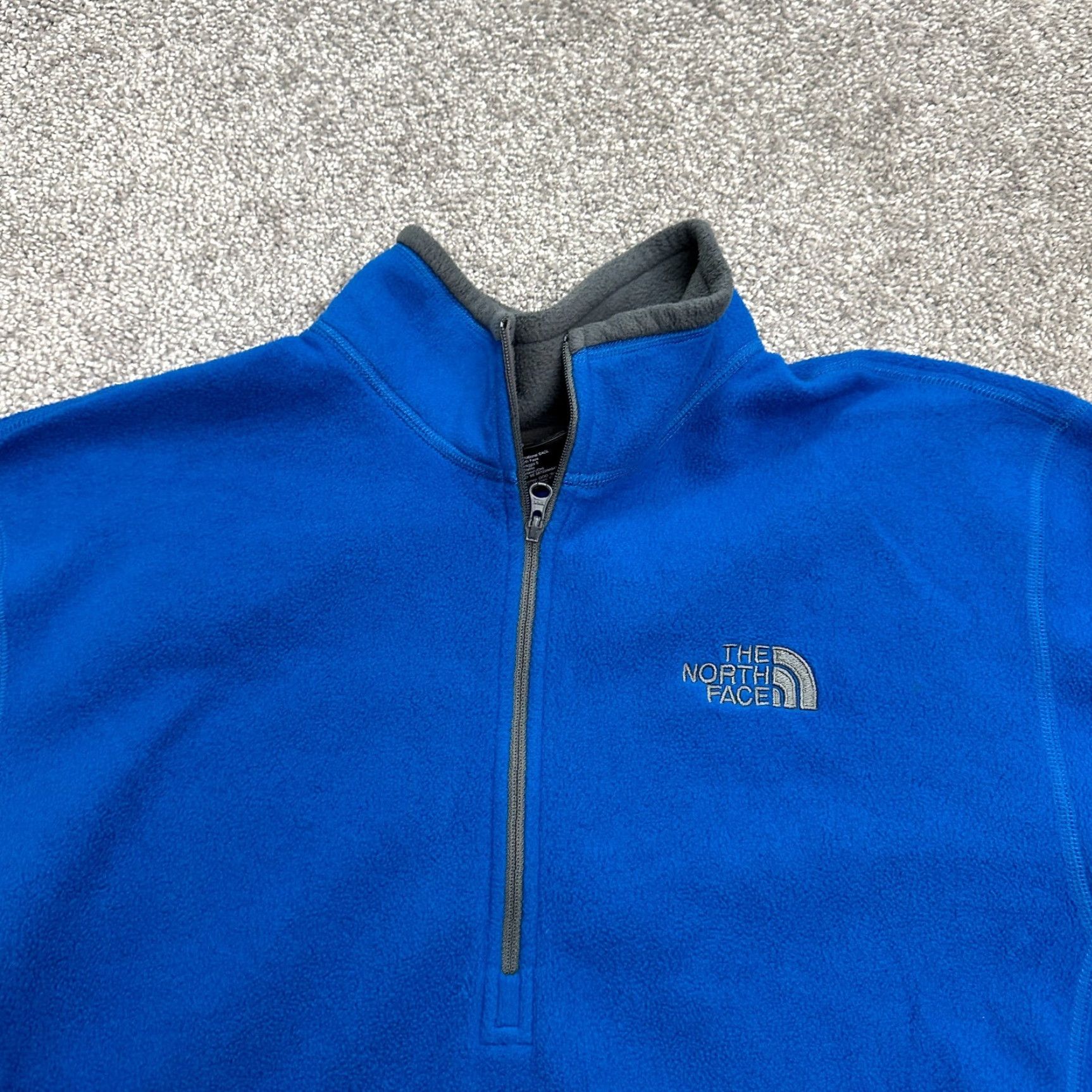 The North Face The North Face Glacier Fleece Jacket Mens Large Blue 1/4 Zip Mock Neck Pullover Size US L / EU 52-54 / 3 - 3 Thumbnail