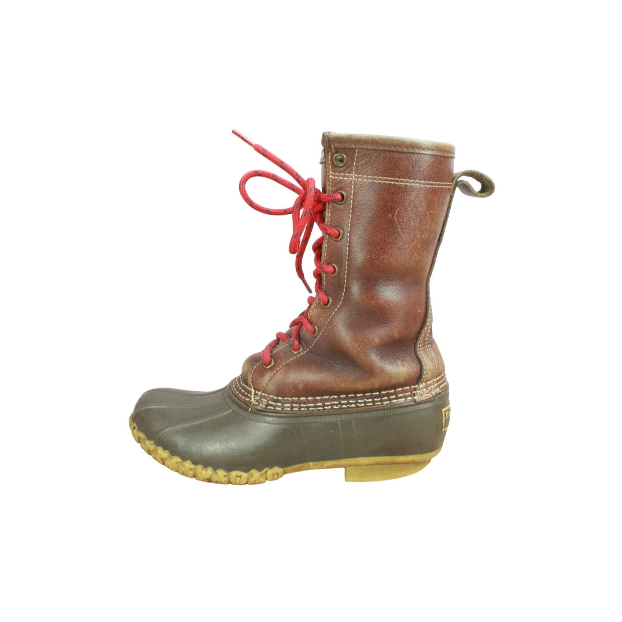 L.L. Bean LL Bean Women’s Shearling-Lined Brown Leather Duck Boots Size US 6 / IT 36 - 1 Thumbnail