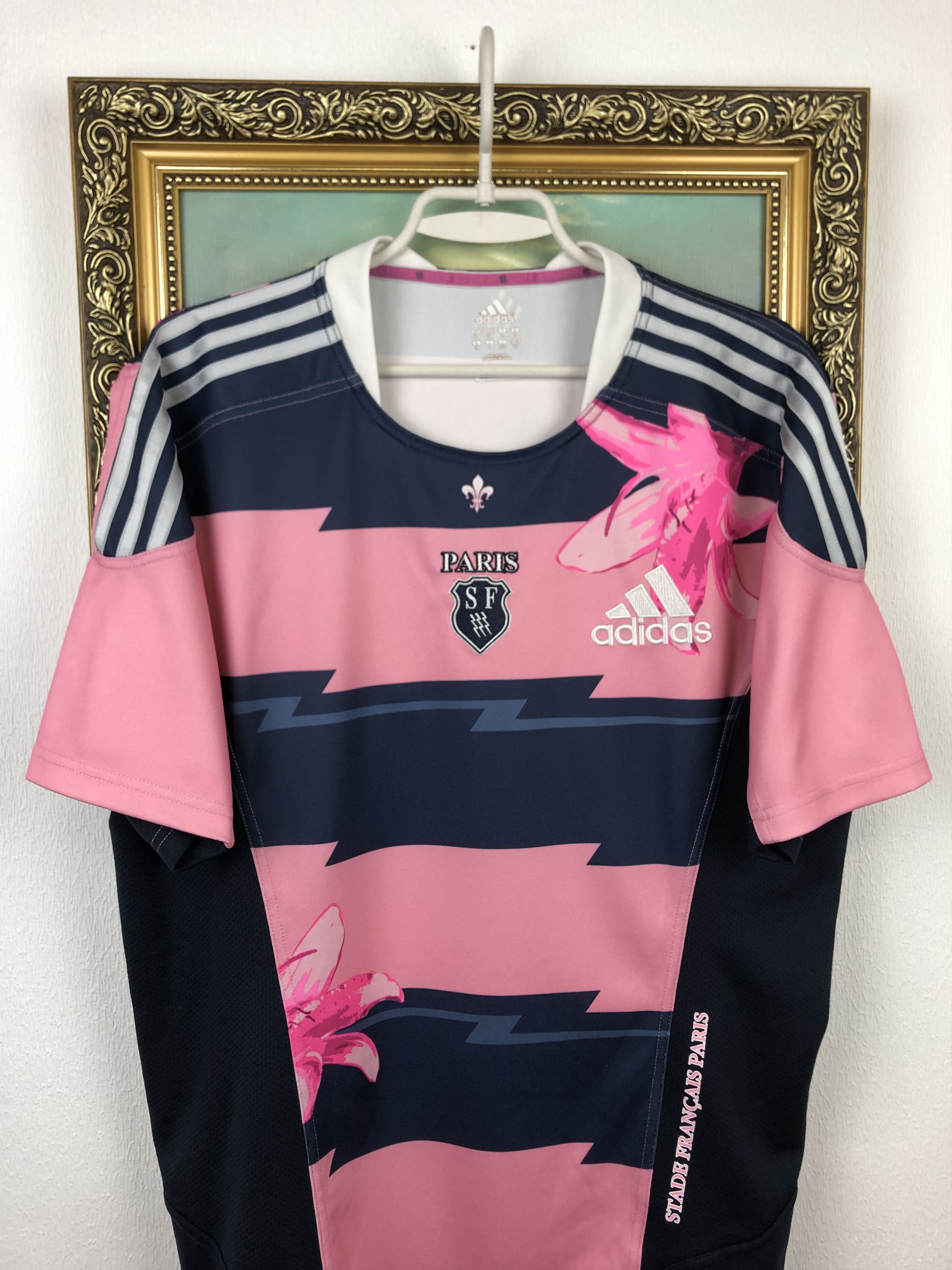 Adidas Adidas SF Stade Francais Paris Rugby Jersey Shirt Rare Size US L / EU 52-54 / 3 - 2 Thumbnail