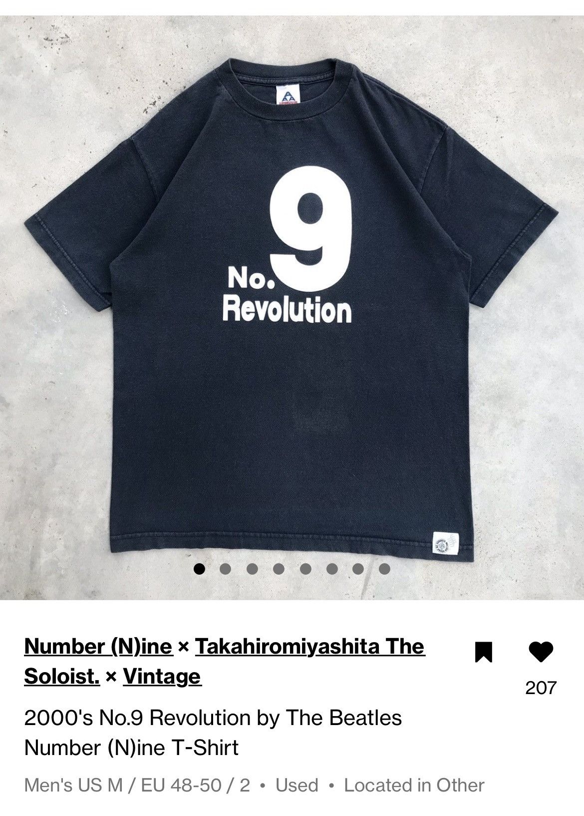 Fruit Of The Loom × Number (N)ine 2000's No.9 Revolution The Beatles Number (N)ine Size US S / EU 44-46 / 1 - 16 Thumbnail