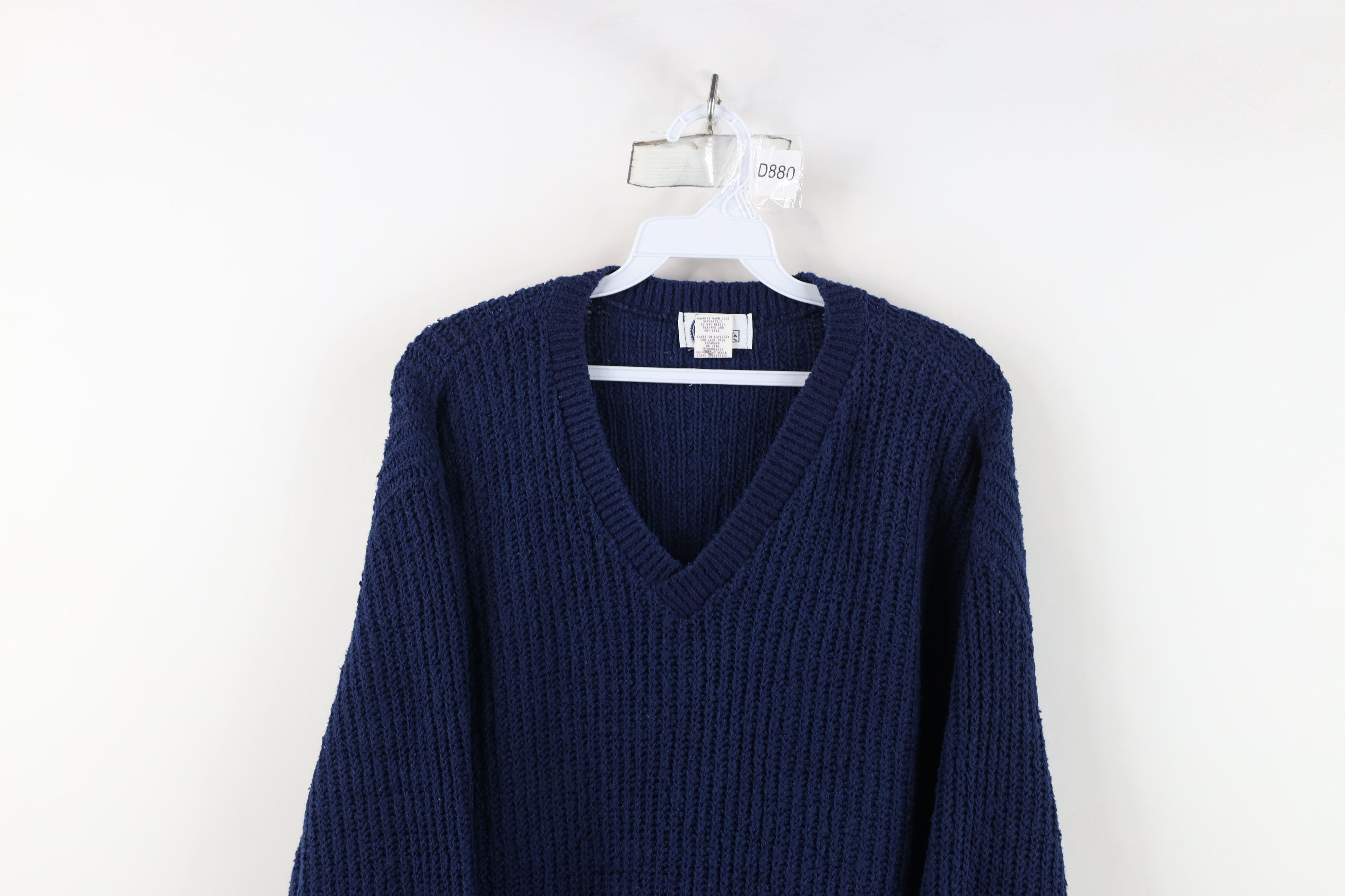 Vintage Vintage 90s Streetwear Chunky Ribbed Knit Sweater Blue USA Size L / US 10 / IT 46 - 2 Thumbnail