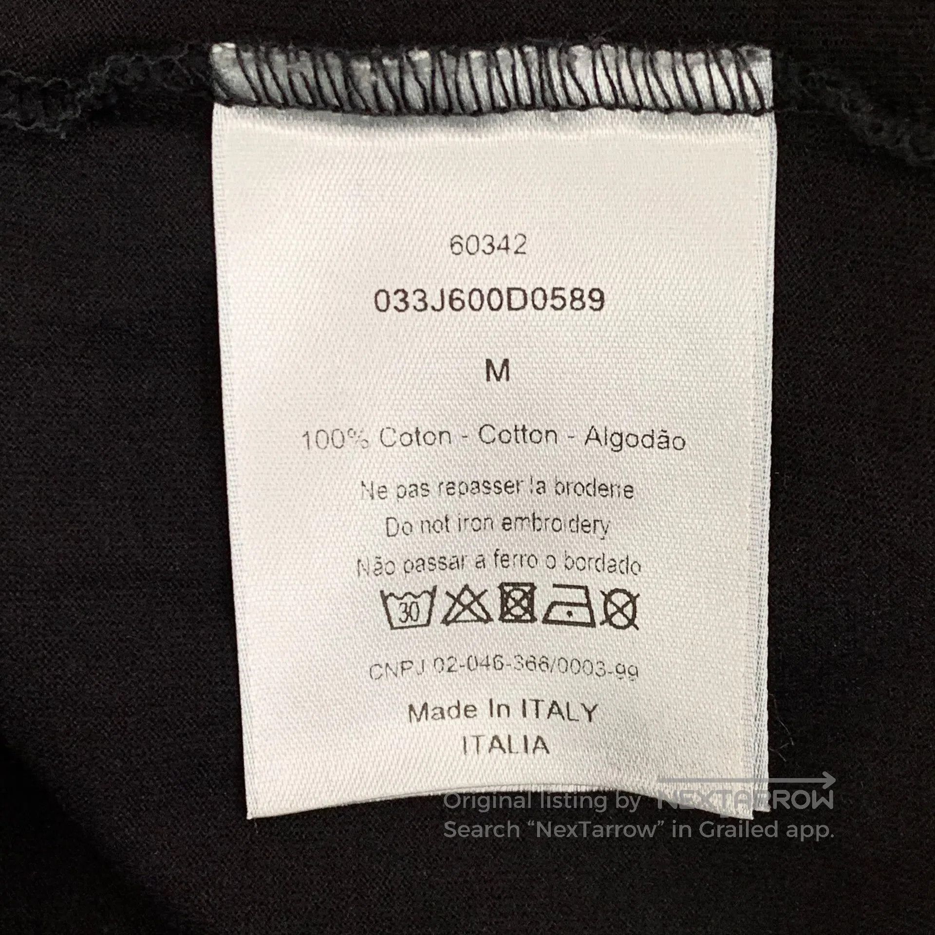 Dior Dior Black Logo Letter Embroidered Cotton Round Neck Short Size US M / EU 48-50 / 2 - 8 Thumbnail
