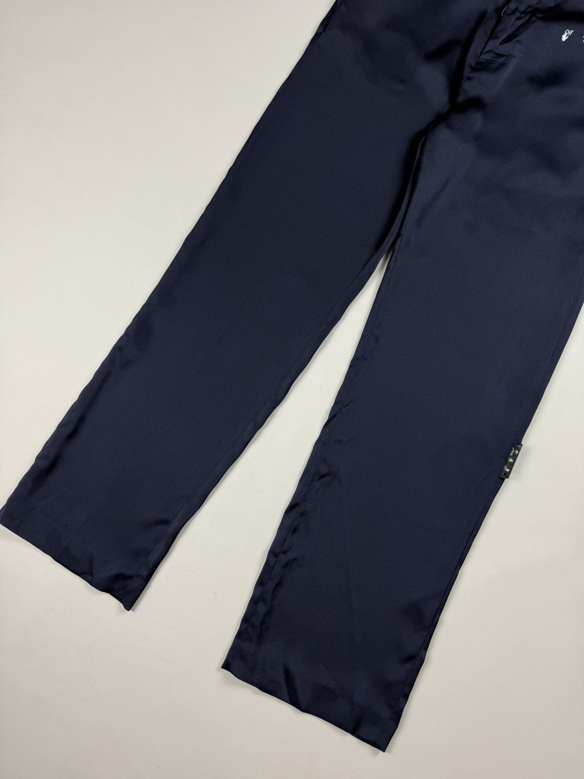 Off-White Off White Men’s Satin Dress Pants “Staff” Logo Trousers Size US 32 / EU 48 - 3 Thumbnail