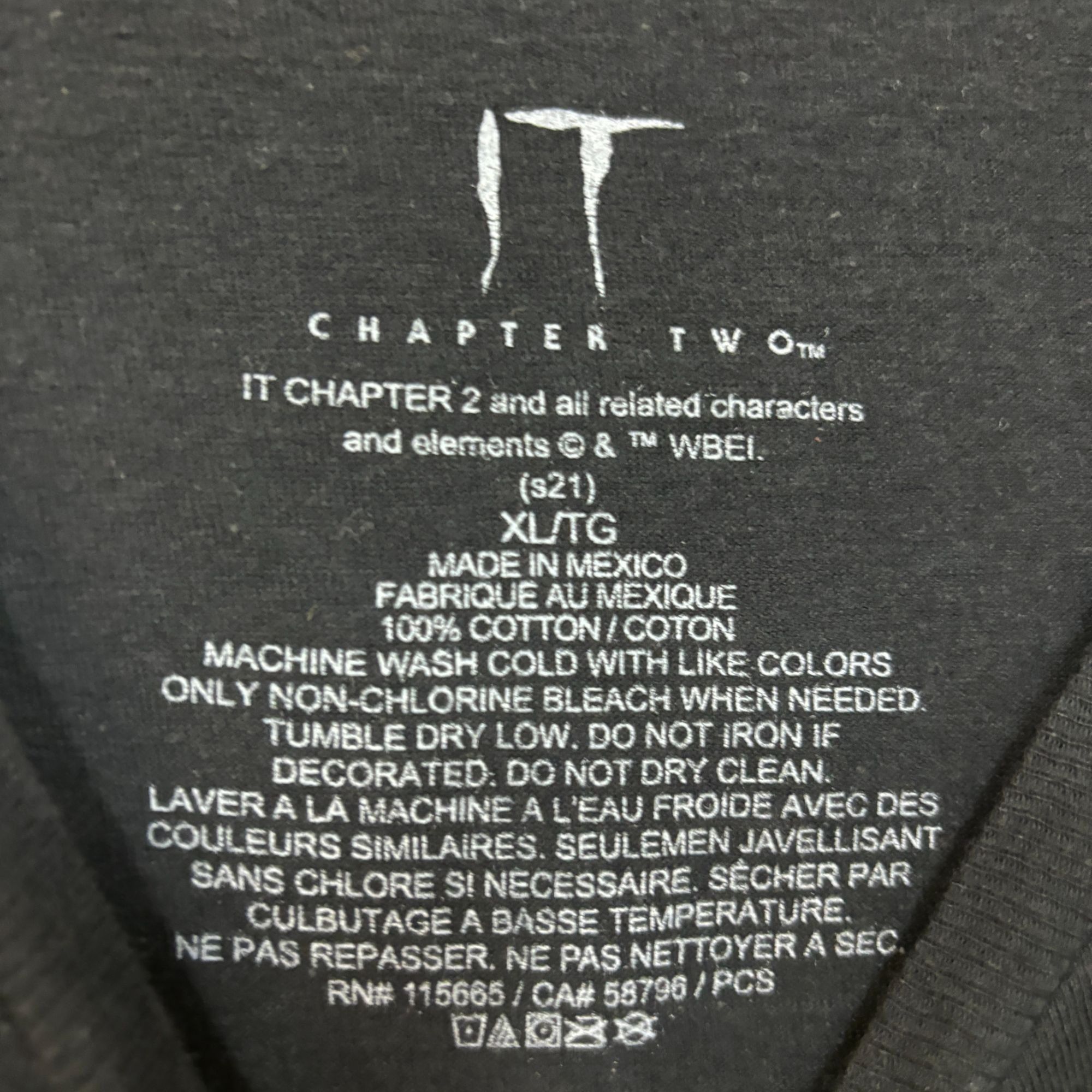 Warner Bros Pennywise it chapter 2 Horror Tshirt size XL Size US XL / EU 56 / 4 - 4 Thumbnail