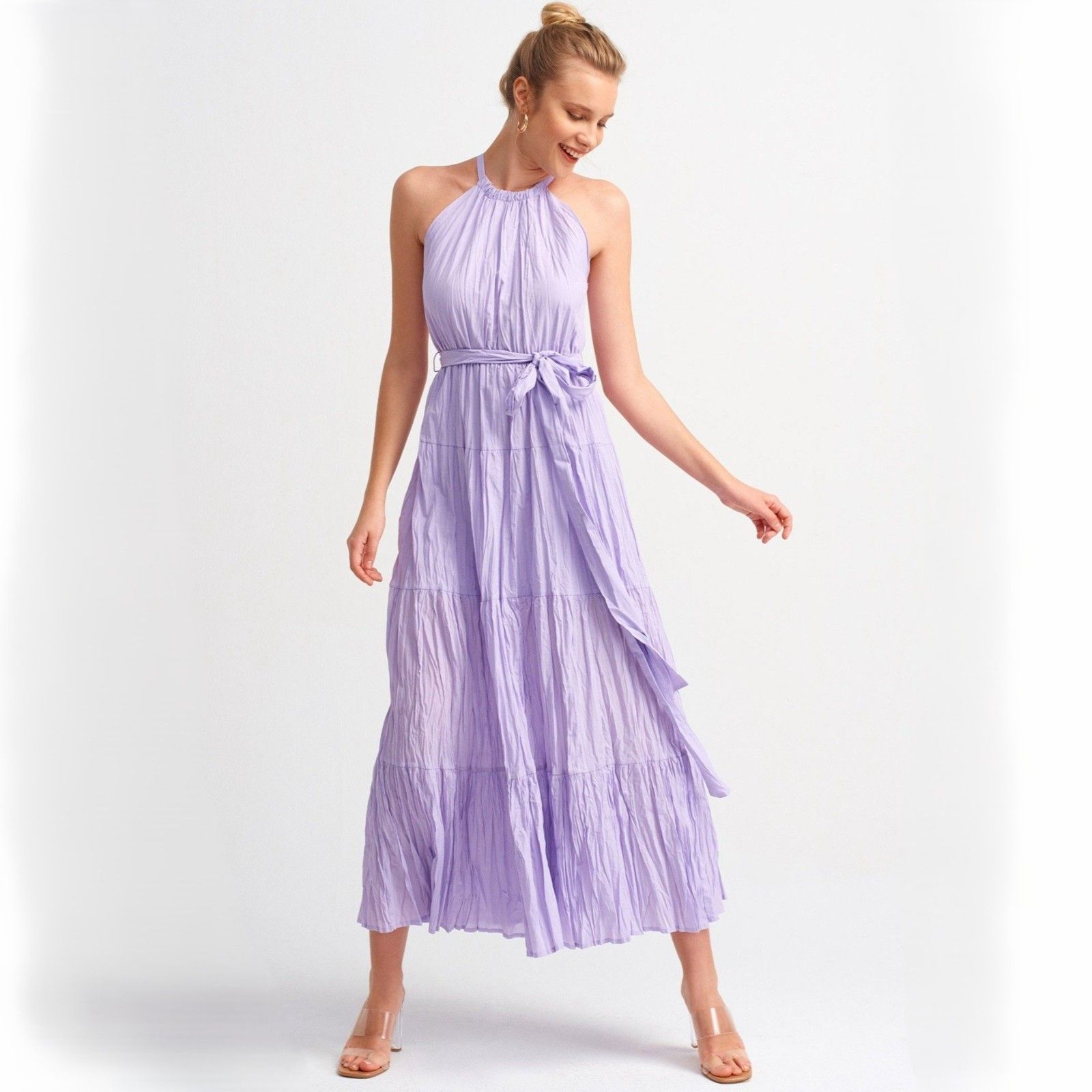 Other Le Fafo Nicole Halter Neck Dress with Belt in Lilac Color Size S / US 4 / IT 40 - 1 Thumbnail