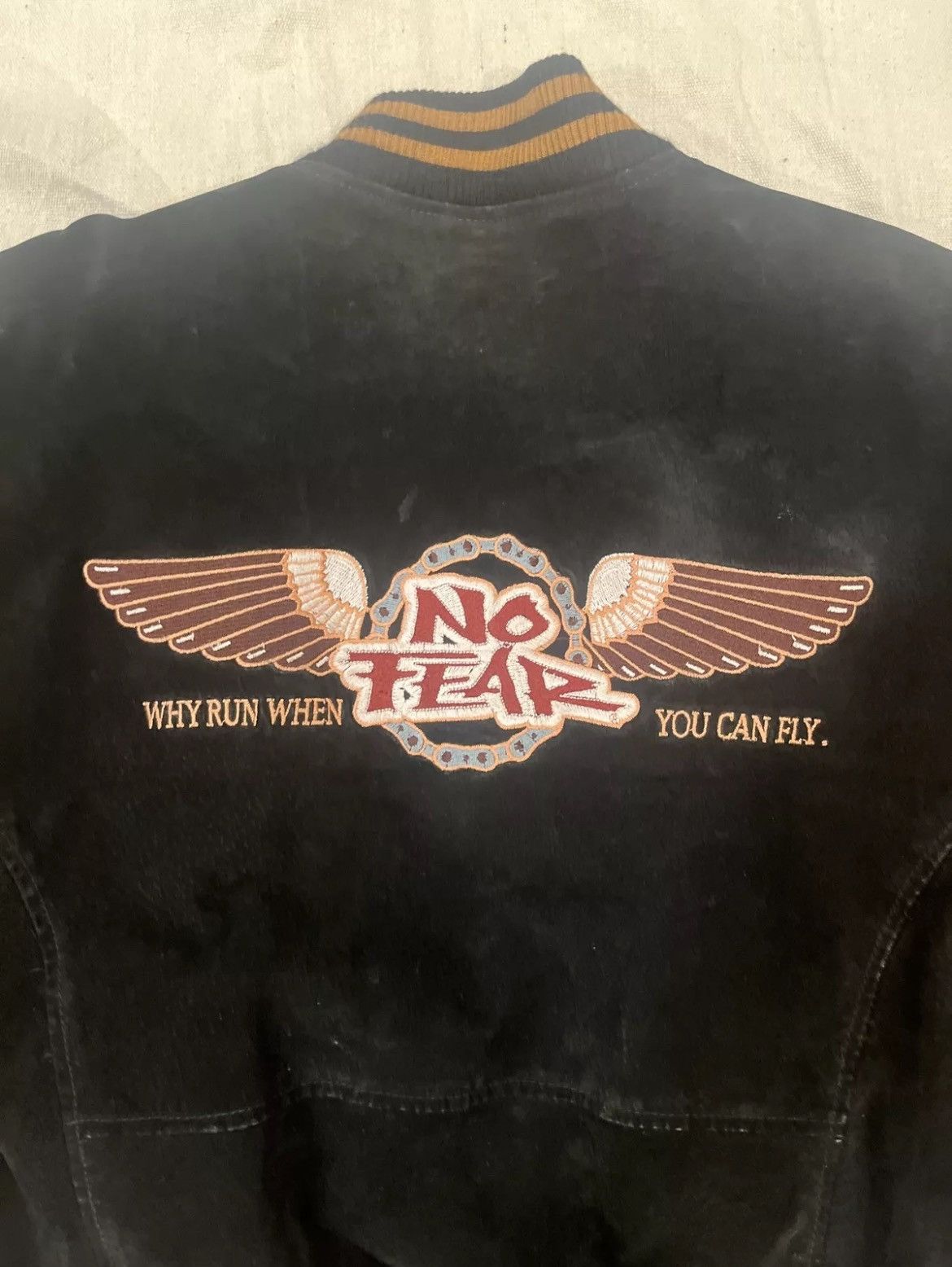 Vintage Vintage NO FEAR Leather Varsity Jacket Size US L / EU 52-54 / 3 - 5 Thumbnail