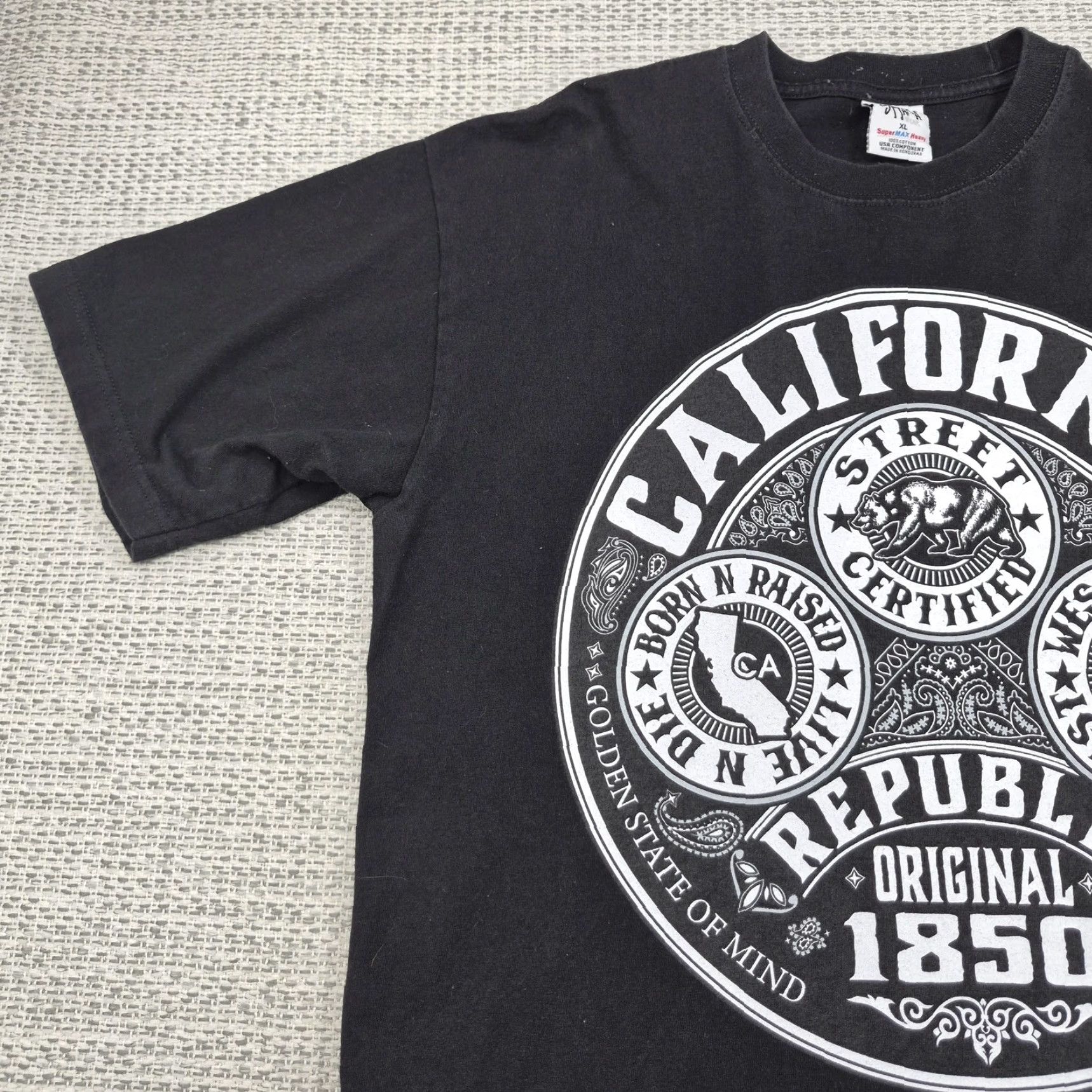 Vintage Shaka Wear California Republic Shirt Mens XL Black Street Graphic Tee West Coast Size US XL / EU 56 / 4 - 3 Thumbnail