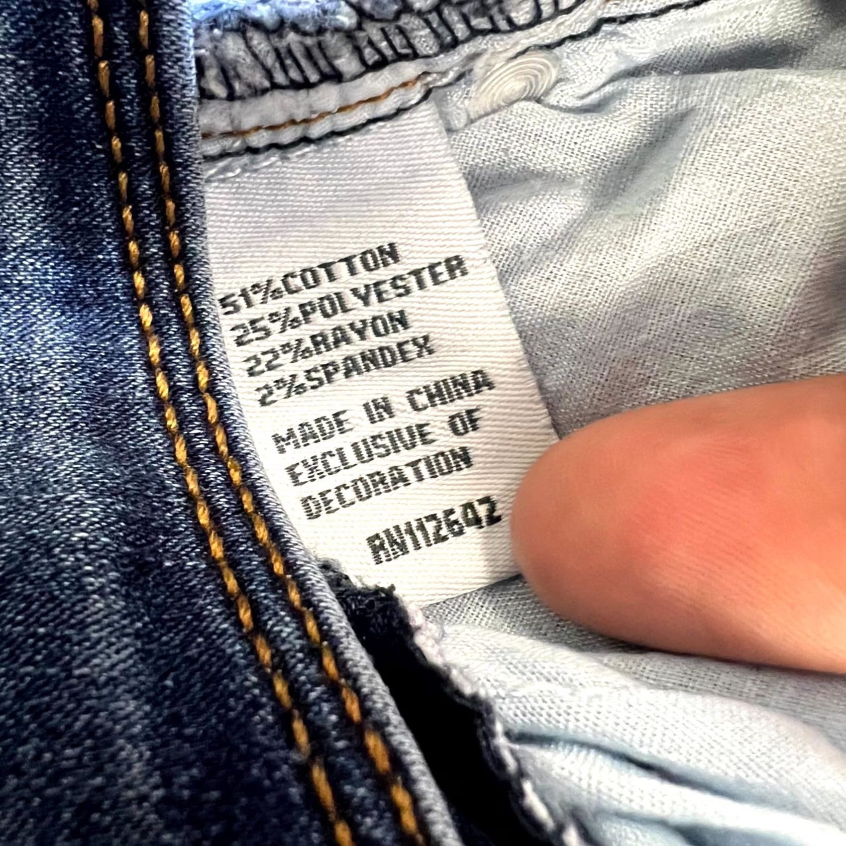 Denime 9th & Main Skinny Jeans Women's 6P Blue Denim Cotton Stretch Workwear 5-Pocket Zipper Button Petite 25 Inseam Size 28" / US 6 / IT 42 - 6 Thumbnail