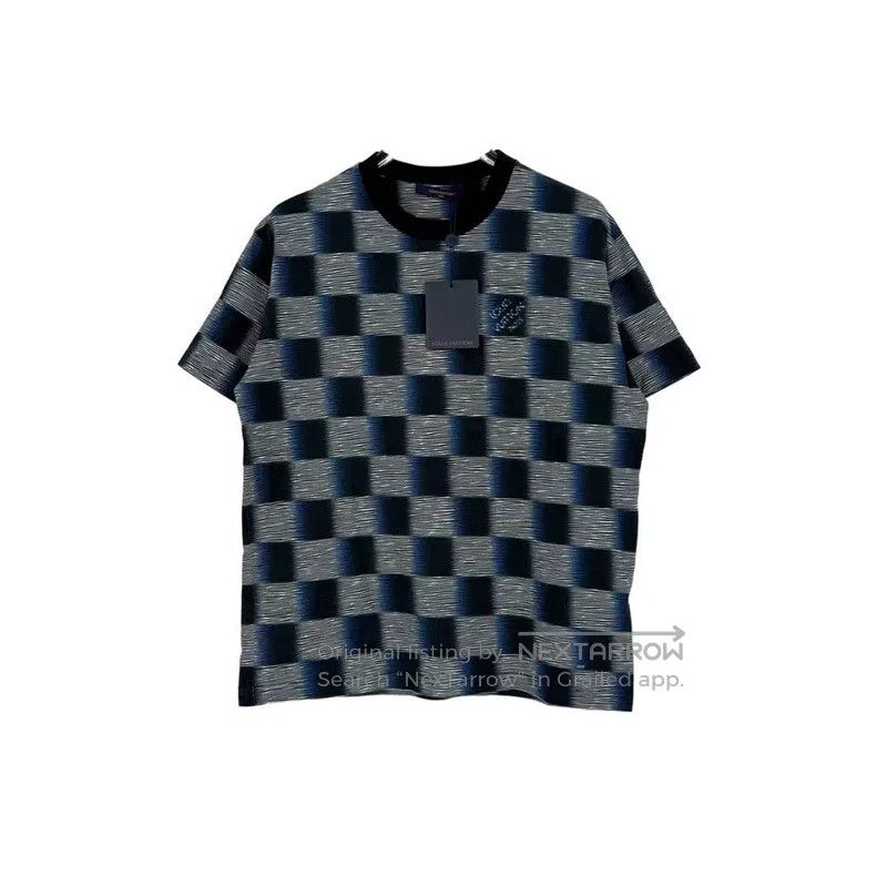 Louis Vuitton Louis Vuitton Black, blue and grey checkerboard logo short Size US M / EU 48-50 / 2 - 1 Thumbnail