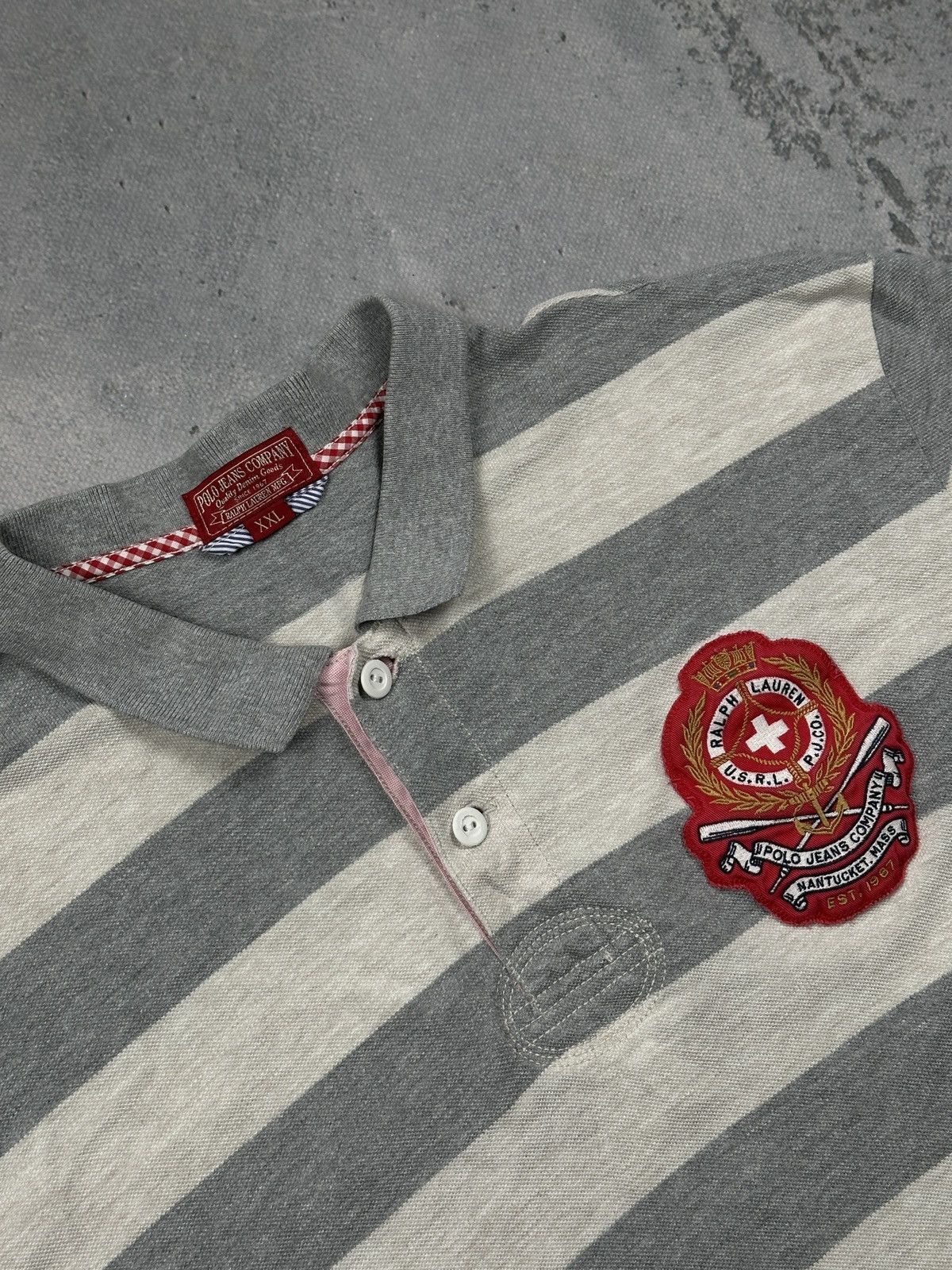 Polo Ralph Lauren Polo Jeans Company Ralph Lauren Striped Polo Crest Patch 90s Size US XL / EU 56 / 4 - 11 Thumbnail