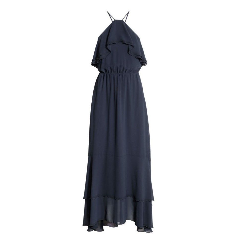 H&M H&M Women's Navy Blue Chiffon Maxi Dress in size US 8 NWT Size M / US 6-8 / IT 42-44 - 5 Thumbnail