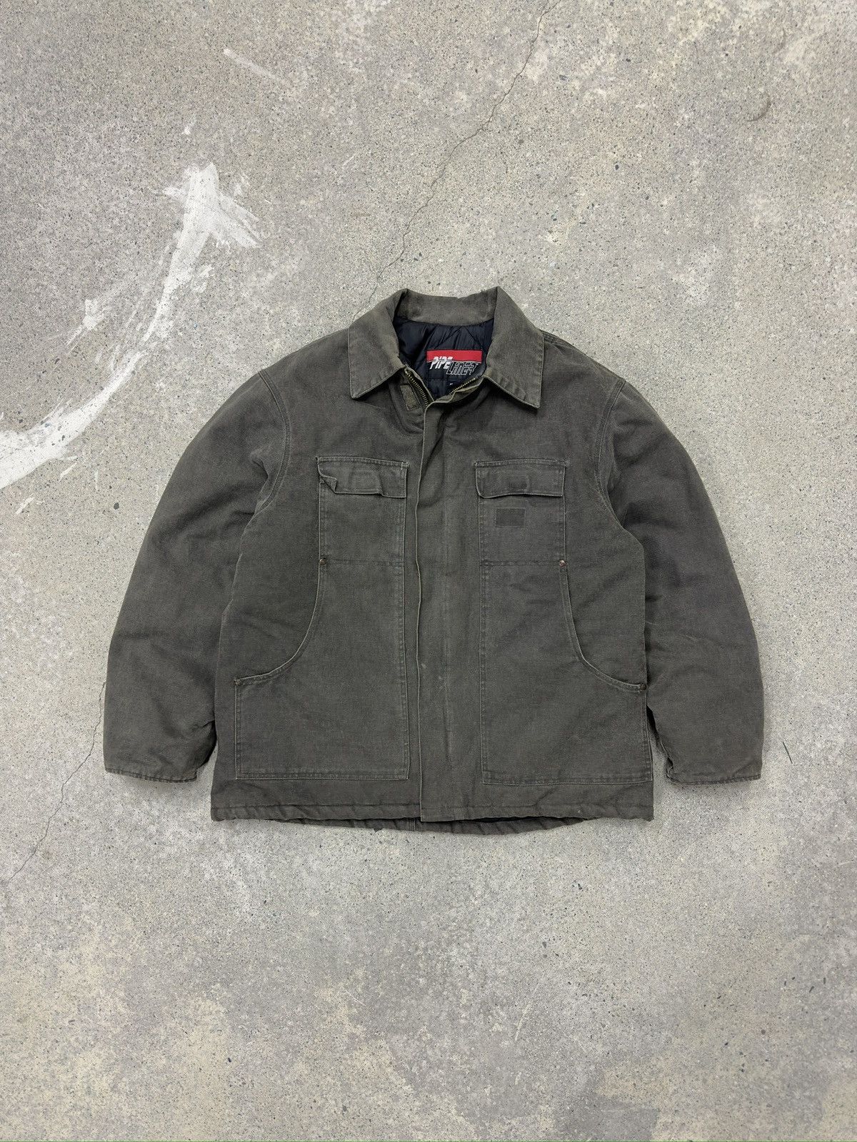 image of Denim Workwear Jacket X Pipeliner in Olive Green, Men's (Size XL)