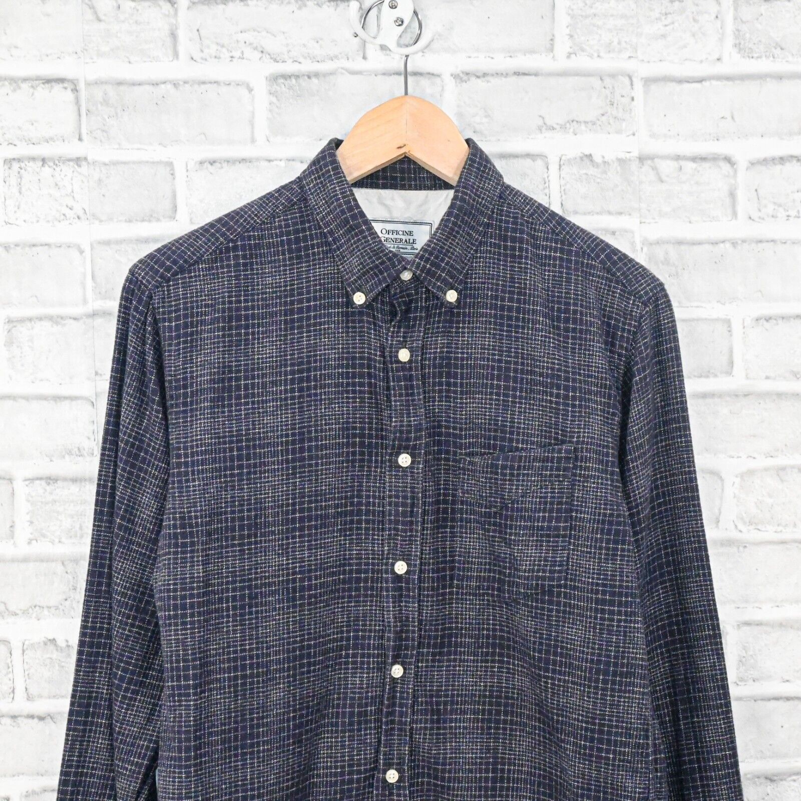 Officine Generale Officine Generale Button Down Flannel Shirt blue check Size US S / EU 44-46 / 1 - 3 Thumbnail