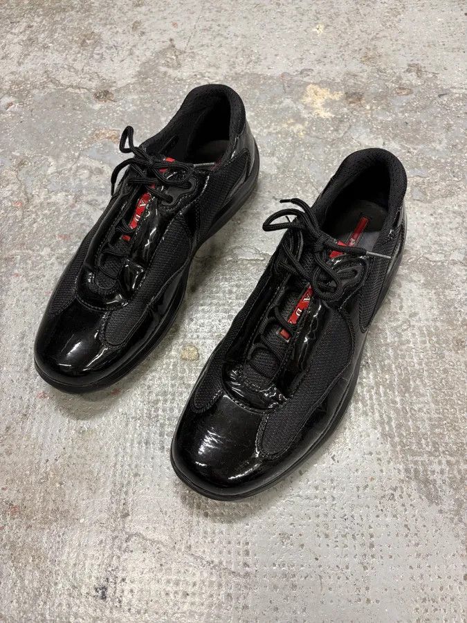 Prada 2000s Prada America’s Cups Black Satin Sneakers Size US 8 / EU 41 - 3 Thumbnail