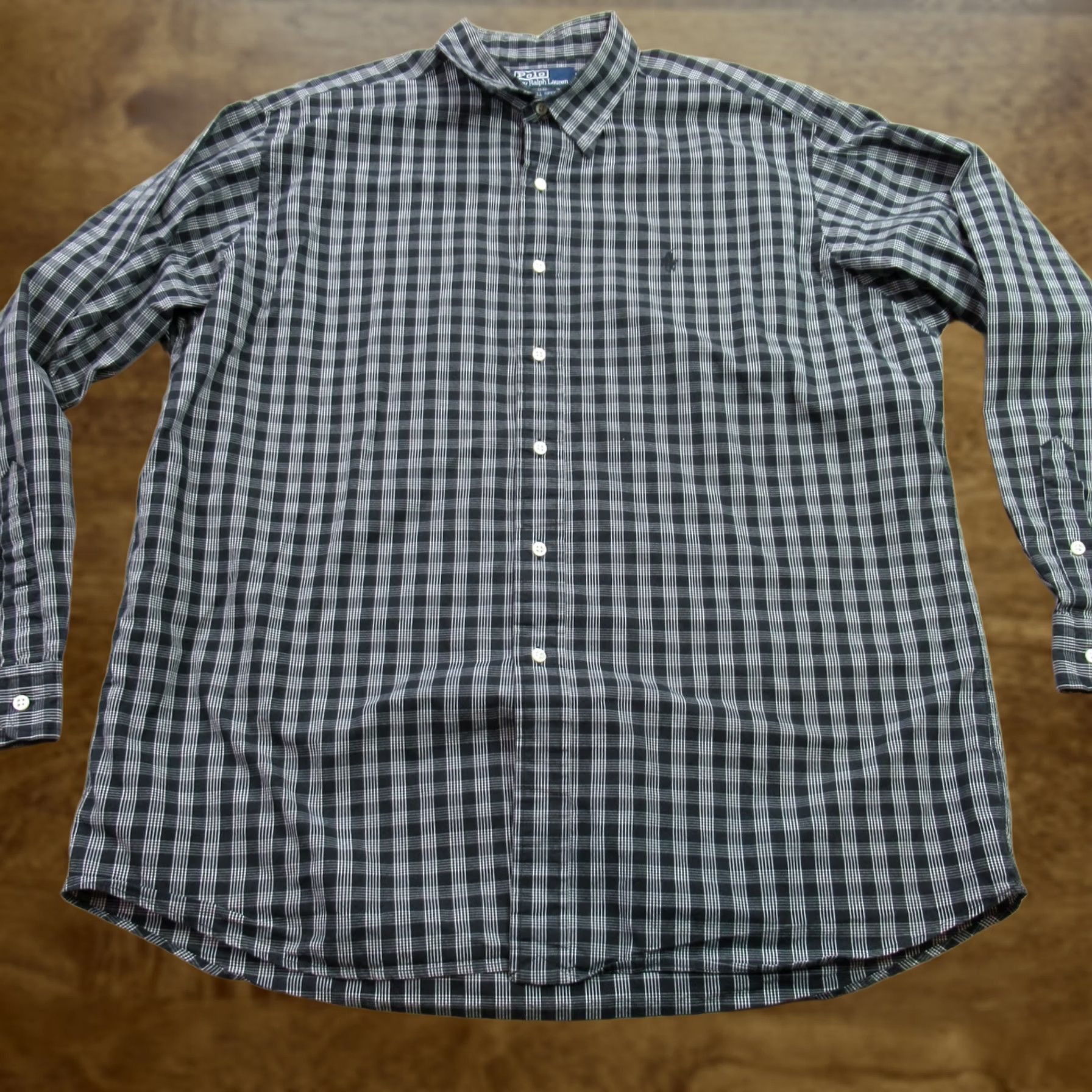 Polo Ralph Lauren Polo Ralph Lauren Mens Large Black Shirt Long Sleeve Button Front Plaid Casual Size US L / EU 52-54 / 3 - 1 Thumbnail
