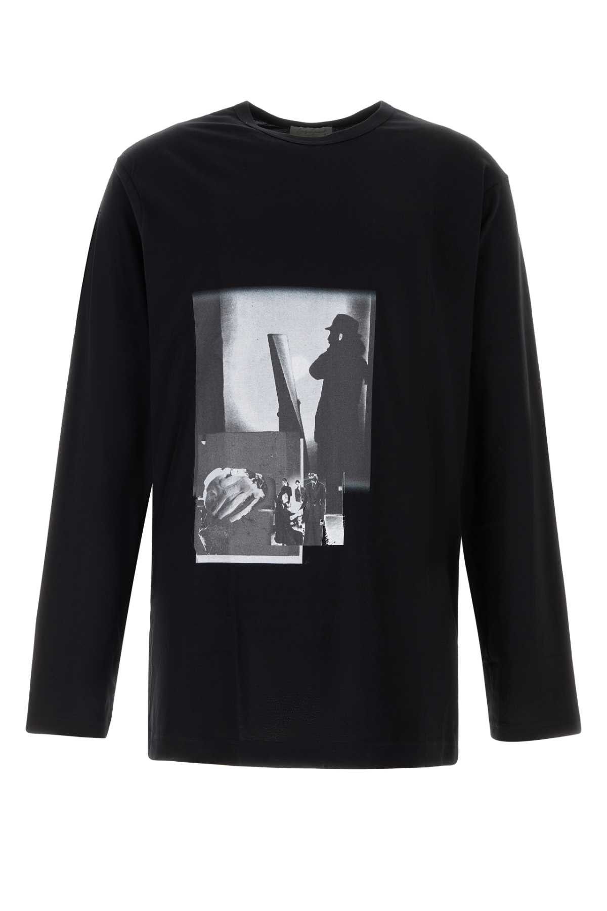 Yohji Yamamoto Black Cotton Oversize T-Shirt Size US L / EU 52-54 / 3 - 1 Thumbnail