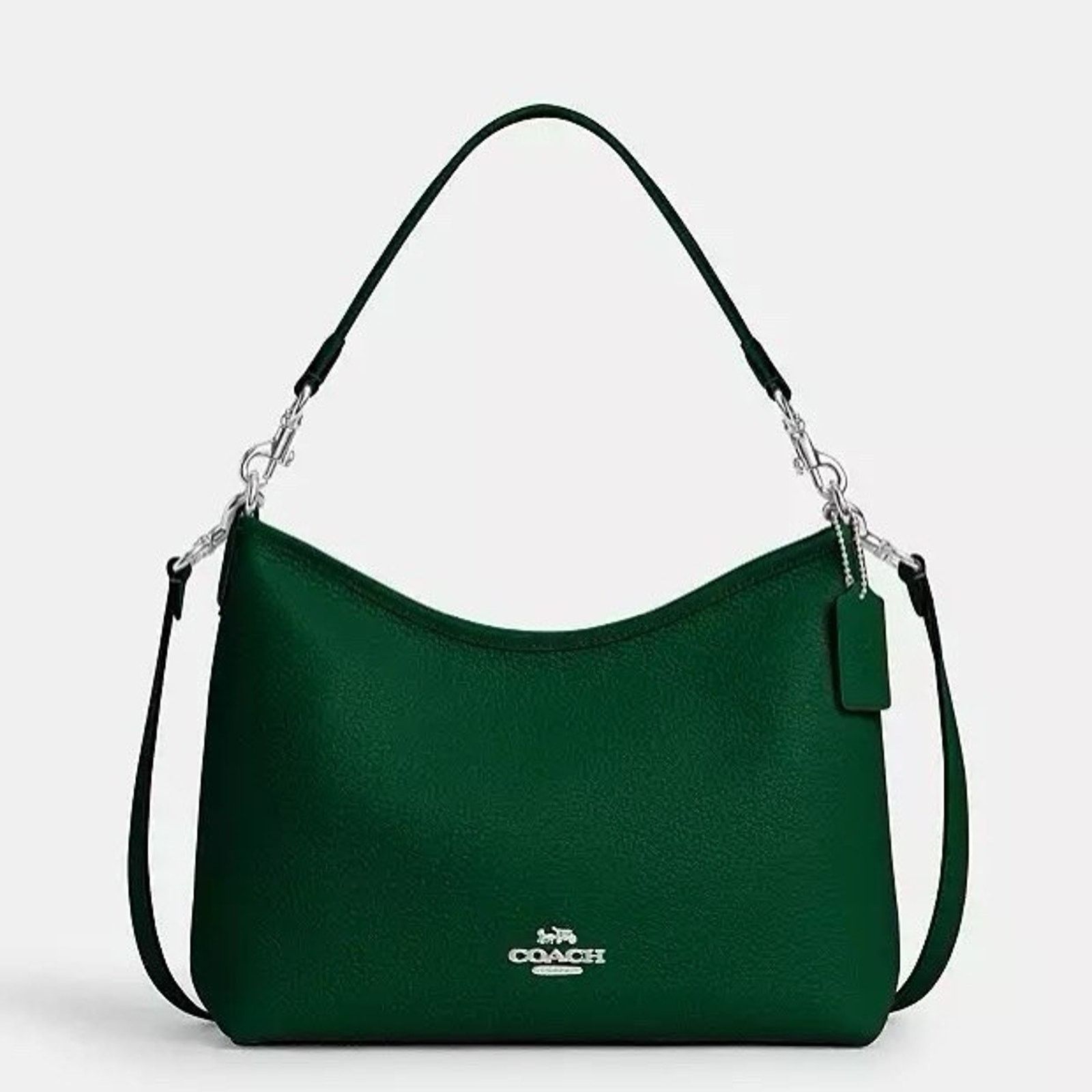 Coach NWT COACH CR148 Laurel Shoulder Bag Soft Leather SV/SHAMROCK Size ONE SIZE - 6 Thumbnail