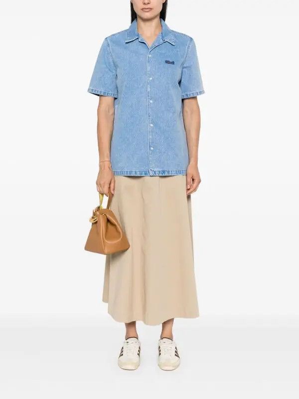 Marni o1w1db11125 Logo-Patch Denim Shirt in Blue Size L / US 10 / IT 46 - 5 Thumbnail