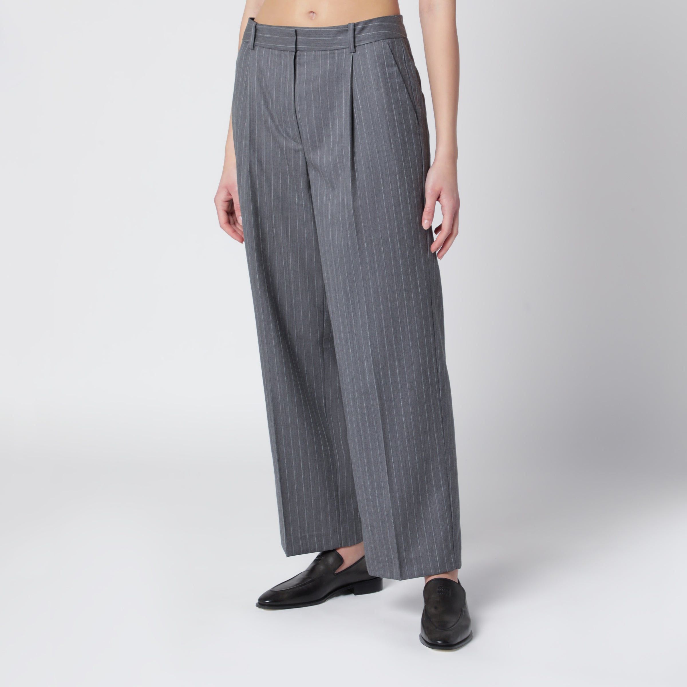 Anine Bing Anine Bing Trent Cropped Trousers In Light Grey Fabric Size 27" / US 4 / IT 40 - 1 Thumbnail