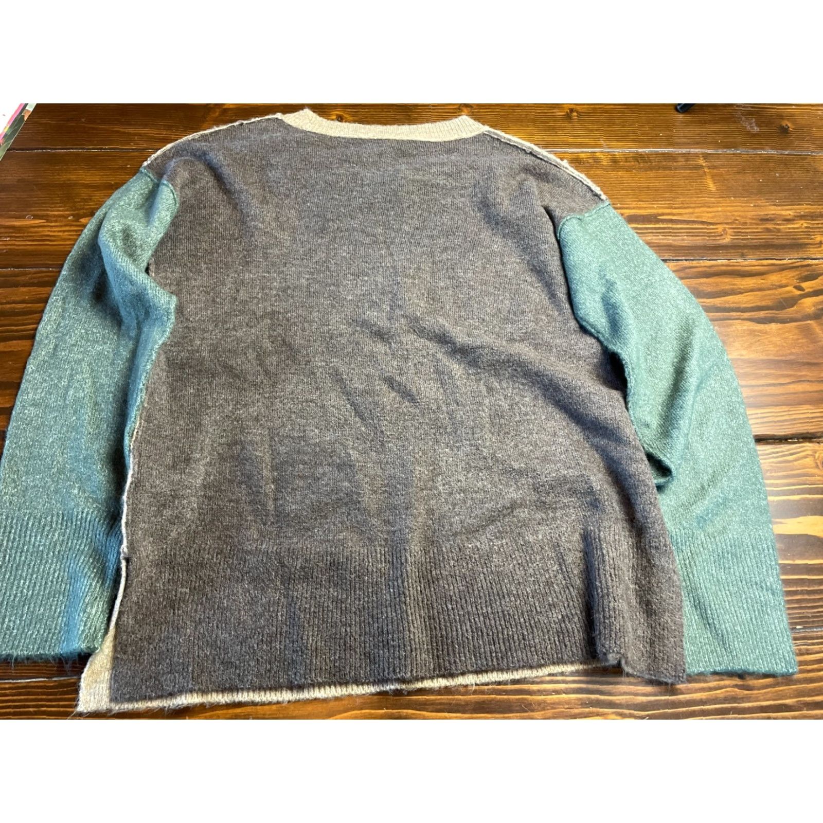 Vintage Mystree Womens Sweater, Pullover, Crew Neck, Size M, Green Tan, Knit, Long Sleeve, Solid, Regular Fit, Brown, Vintage No Size M / US 6-8 / IT 42-44 - 2 Thumbnail
