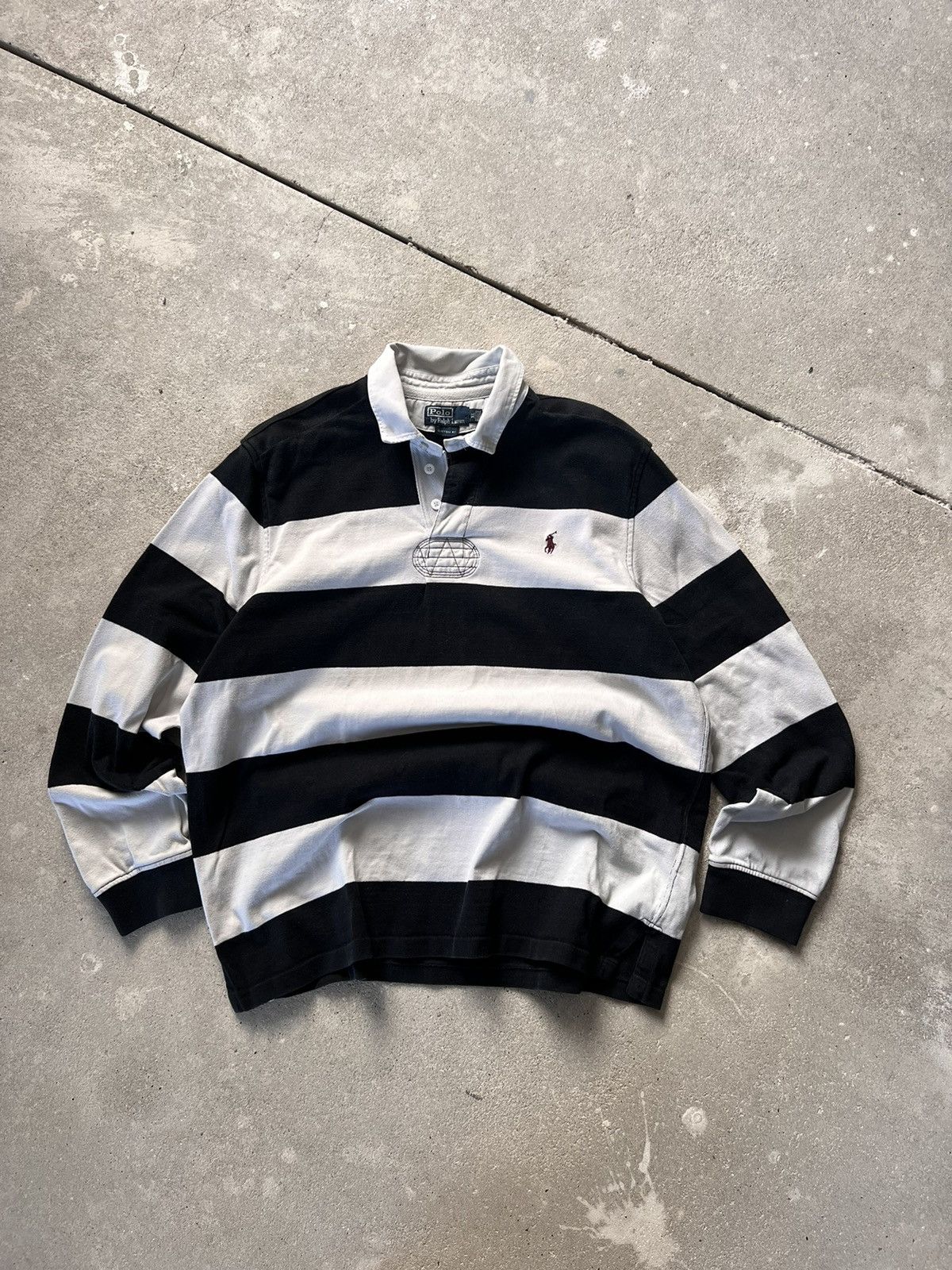 Polo Ralph Lauren Vintage Polo Ralph Lauren Rugby Striped Size US XL / EU 56 / 4 - 1 Thumbnail
