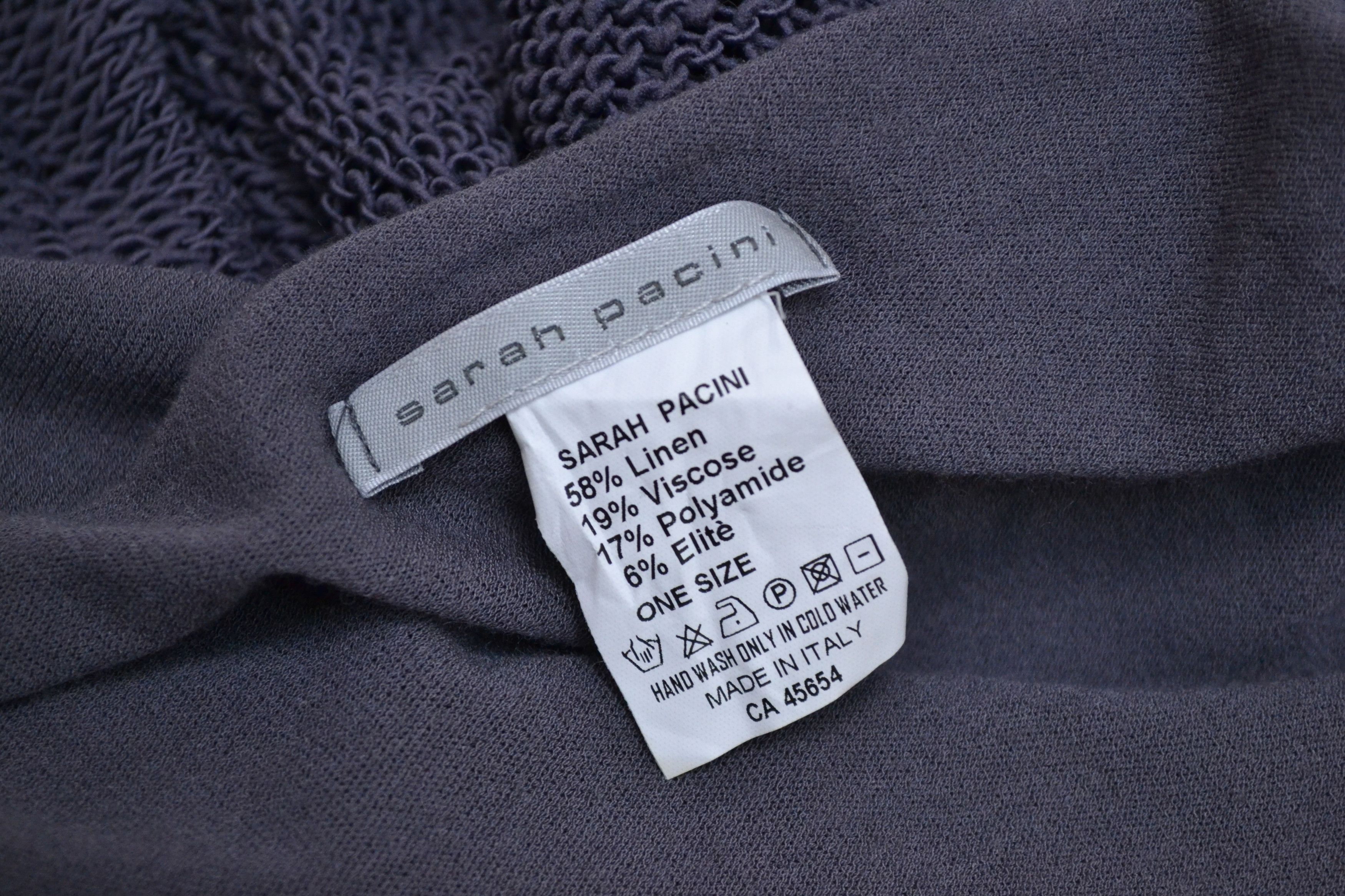 Sarah Pacini Sarah Pacini Y2K Linen Viscose Gray-Purple Cardigan Sweater Size ONE SIZE - 6 Thumbnail