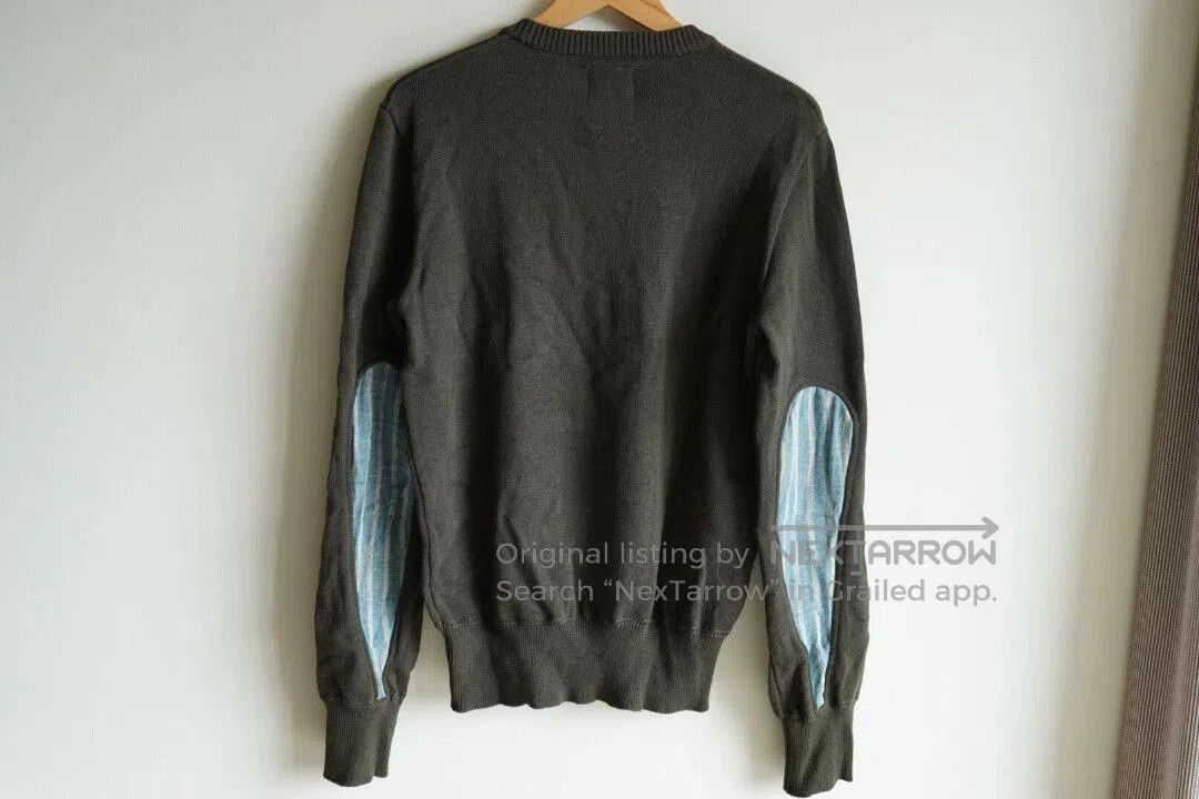 Visvim Green Long Sleeve Sweater with Contrast Elbow Patches. Size US S / EU 44-46 / 1 - 6 Thumbnail