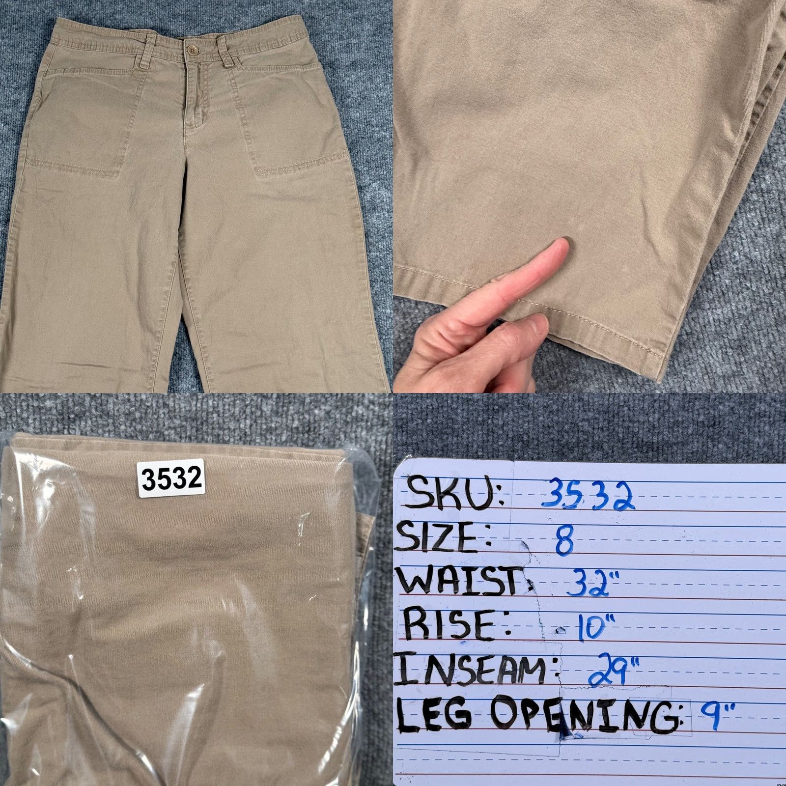 Gloria Vanderbilt Gloria Vanderbilt Khaki Pants Straight Leg Women 8 Beige Twill Pockets Stretch Workwear Casual Vintage No Size 30" / US 8 / IT 44 - 8 Thumbnail