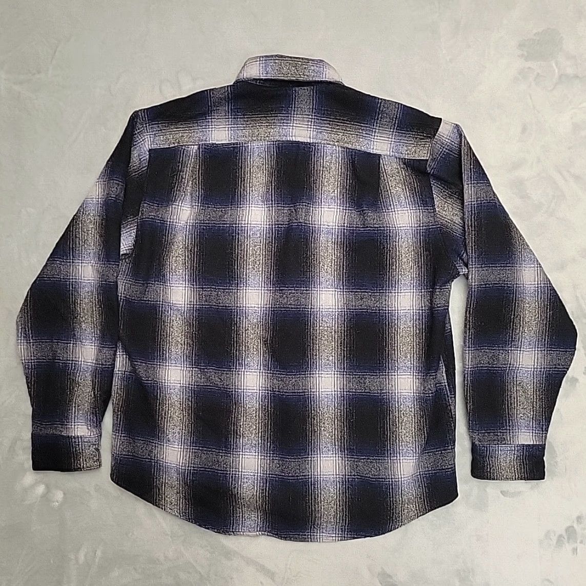 Vintage VINTAGE Woolrich Shirt Mens L Blue Black Shadow Plaid 100% Wool Board Flap Pocket Button-Up Collared Long Sleeve Casual Mens Size US L / EU 52-54 / 3 - 5 Thumbnail