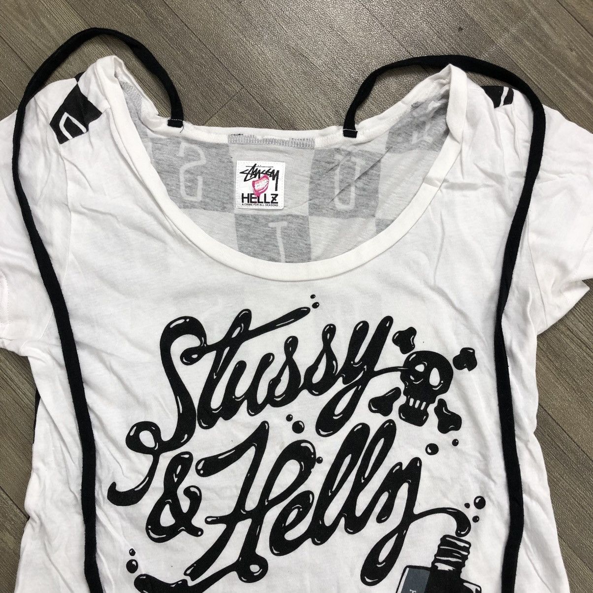 Stussy × Vintage 🫦Vintage Stussy Hellz "A Crime For All Season" White Tee Size M / US 6-8 / IT 42-44 - 3 Thumbnail