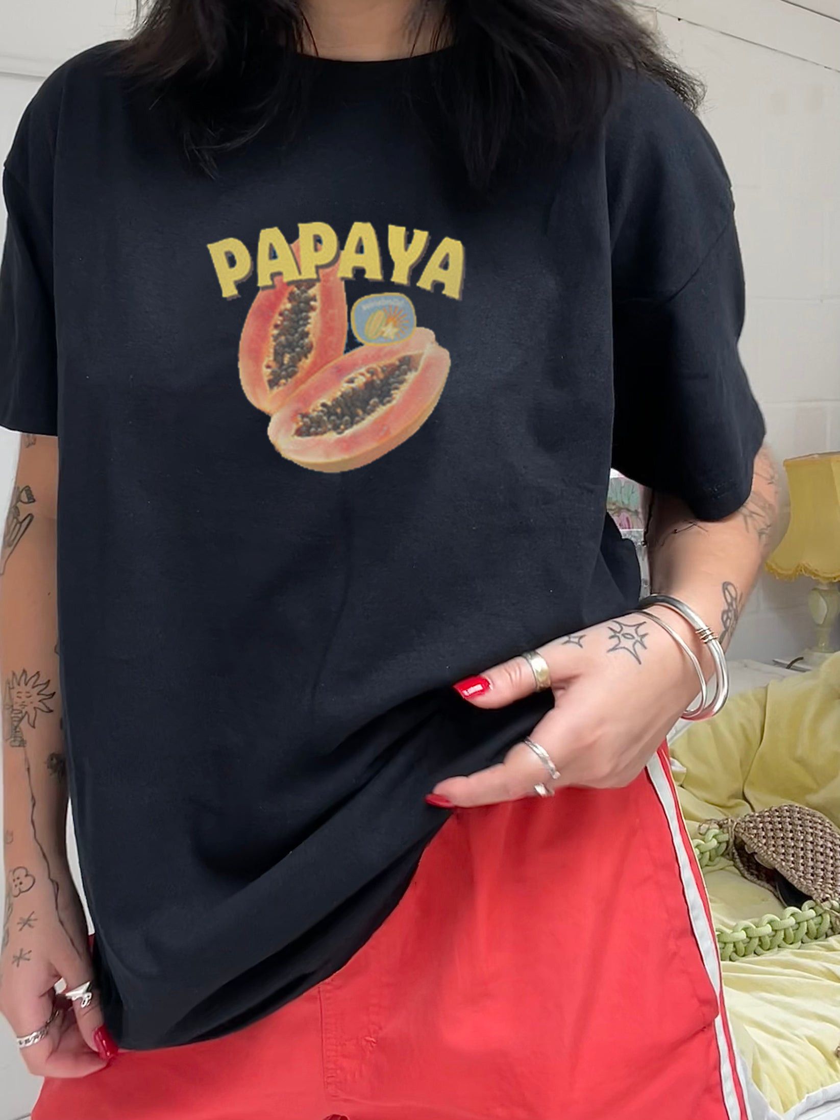 Vintage Papaya Tee – Tropical Graphic T-Shirt Size US S / EU 44-46 / 1 - 1 Thumbnail