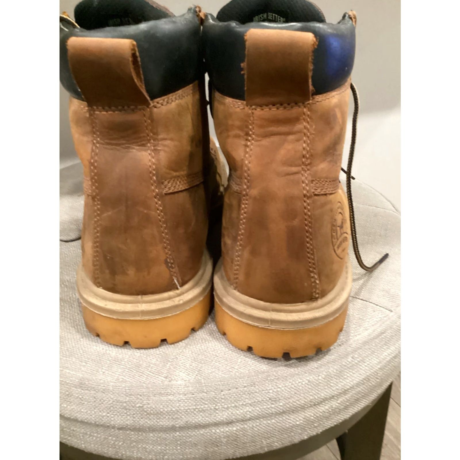 Vintage Red Wing Irish Setter Boots Men's 8 Brown Leather Waterproof Safety Toe Lace-Up Work Size US 8 / EU 41 - 5 Thumbnail