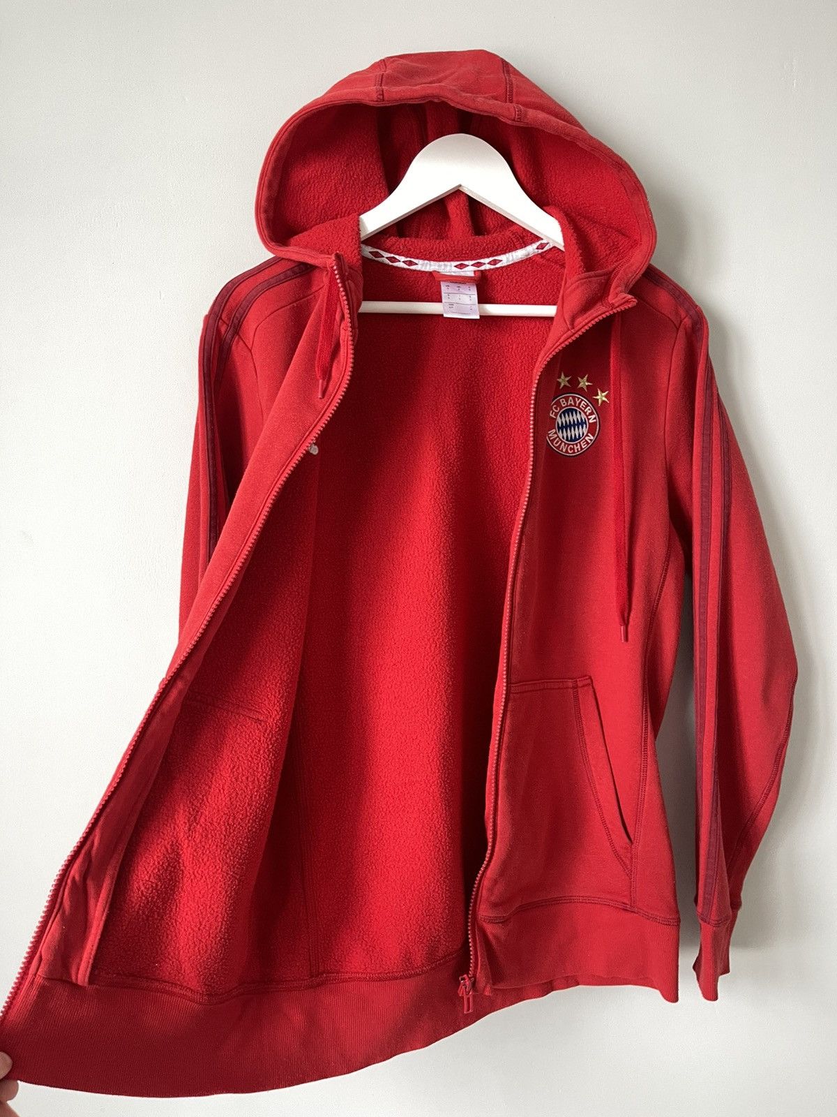 Adidas Adidas Bayern Munchen Red Zip Hoodie Track Jacket Size US S / EU 44-46 / 1 - 10 Thumbnail