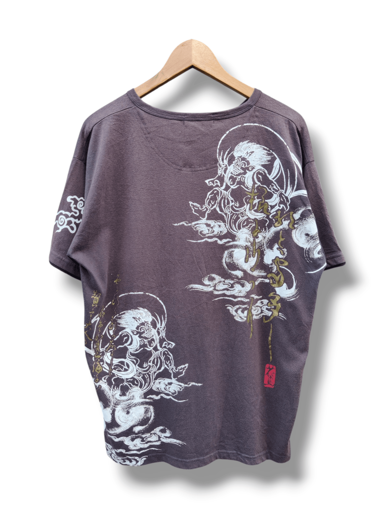 14th Addiction Vintage Sun Faded Fujin Raijin Japanese Sukajan Shirt Size US XL / EU 56 / 4 - 1 Thumbnail