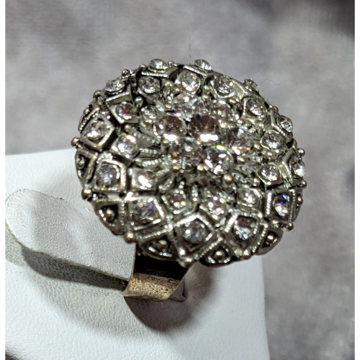 Other Elegant Glam Pillow Top Style Rhinestone Silver Tone Adjusta Size ONE SIZE - 7 Thumbnail