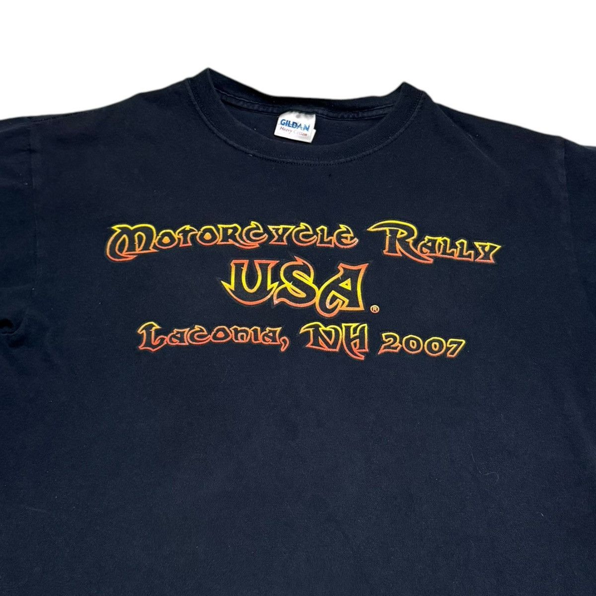 Gildan 2007 Laconia Motorcycle Biker Rally Black Shirt Adult Large Size US L / EU 52-54 / 3 - 4 Thumbnail