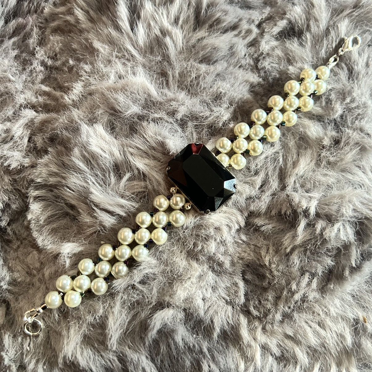 Handmade Handcrafted classic Czech glass pearl rainbow bracelet Size ONE SIZE - 4 Thumbnail