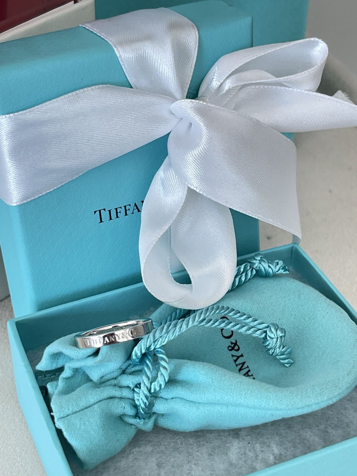 Tiffany & Co. ️ Tiffany & Co. Flat Band Ring in Platinum 6.75 NEW $1500 Size ONE SIZE - 12 Thumbnail