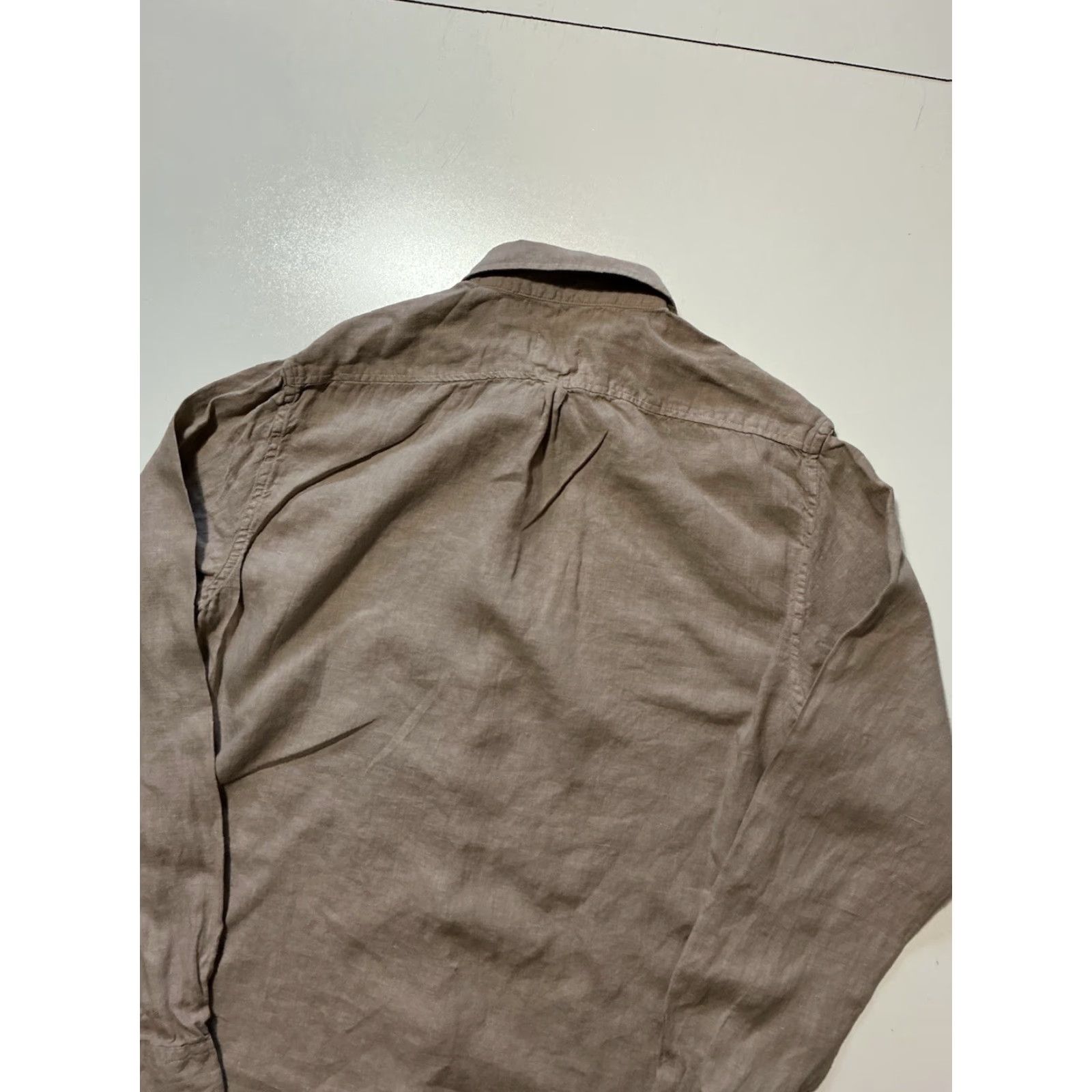 Vintage Puro Shirt Mens Taupe 100% Linen Button-Front L/S Embroidered Shirt M Sz. M Size US M / EU 48-50 / 2 - 5 Thumbnail
