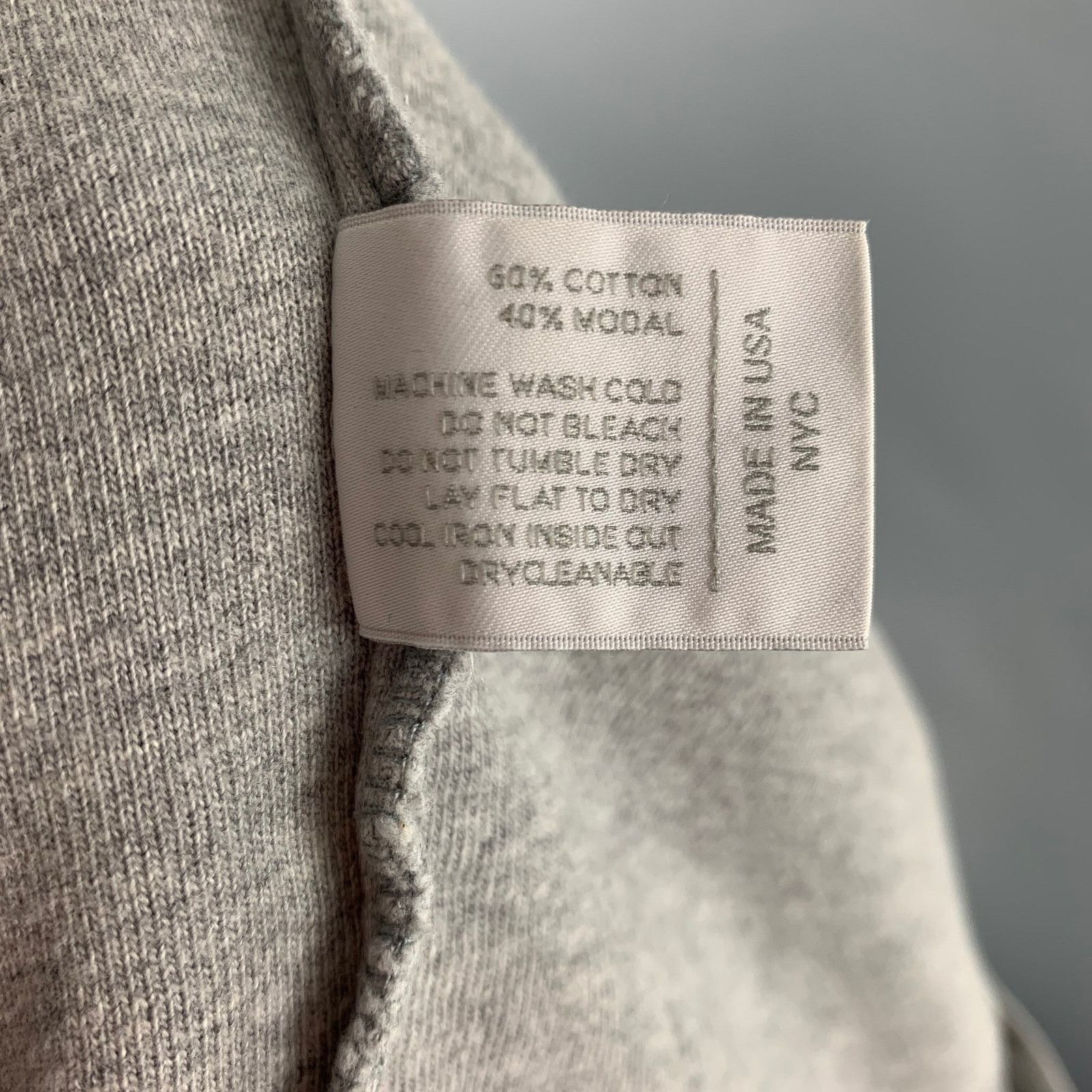 Barneys New York BARNEY'S NEW YORK S Grey Cotton / Modal 1/4 Zip Pullover Size US S / EU 44-46 / 1 - 6 Thumbnail