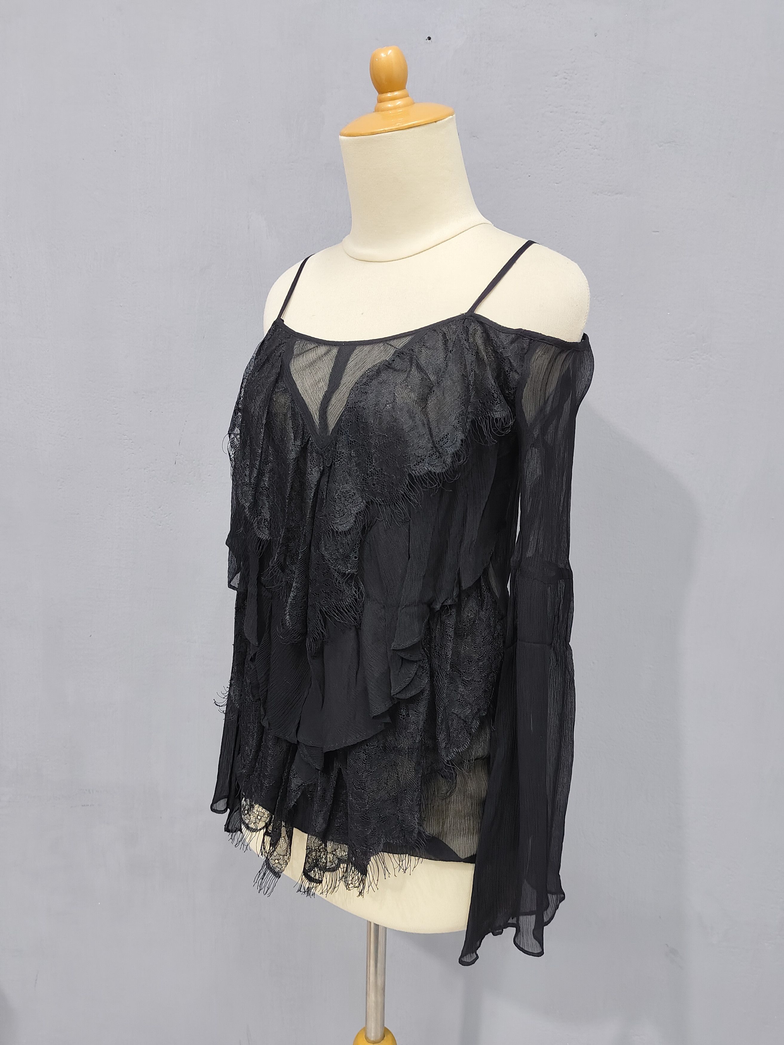 KMRii 2000s Grace Continental🇯🇵Gothic Romantic Silk Sheer Blouse Size M / US 6-8 / IT 42-44 - 4 Thumbnail