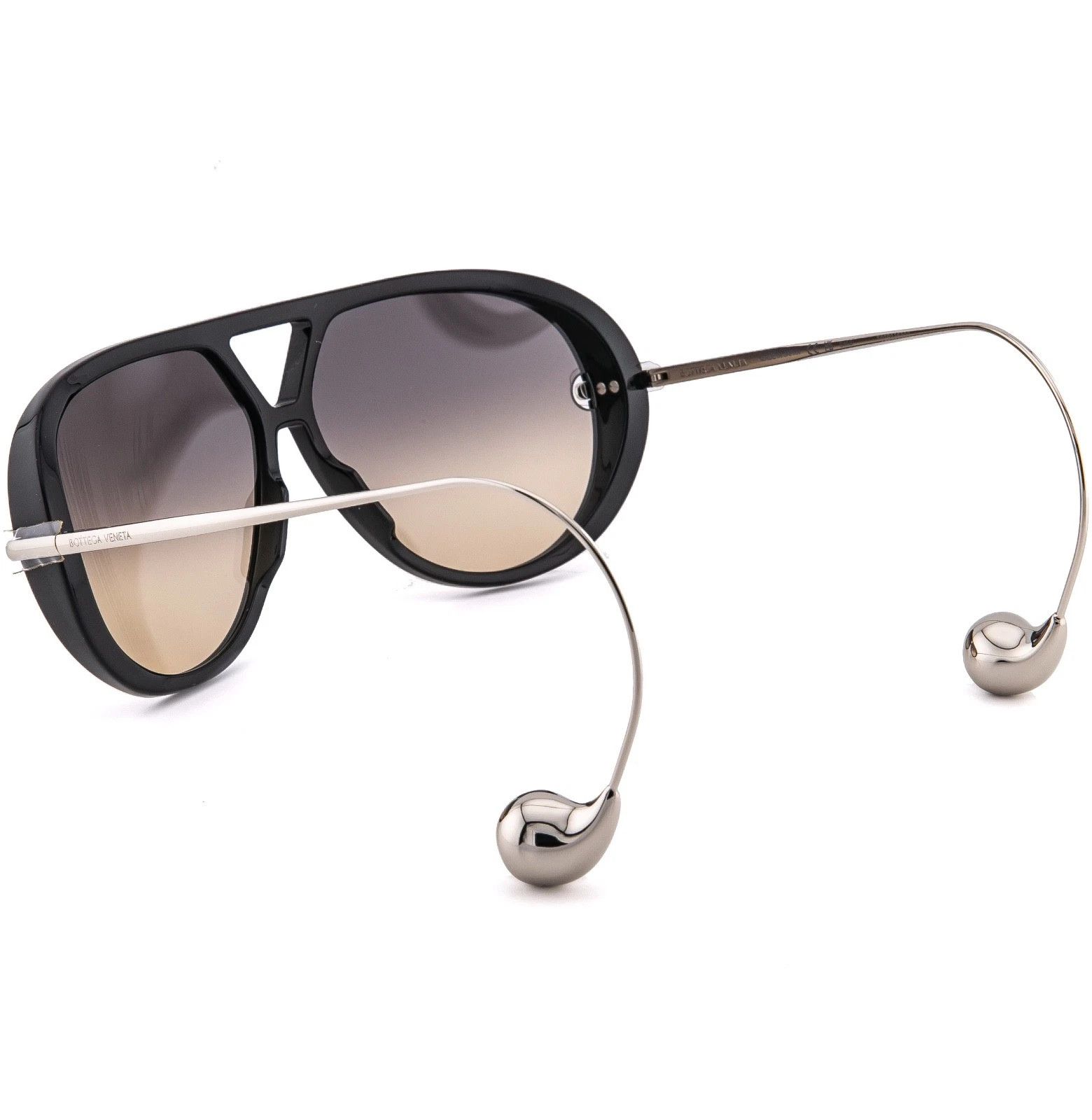 Bottega Veneta BOTTEGA VENETA 1273 DROP BV1273S Metal Silver Black 010 Size ONE SIZE - 2 Thumbnail