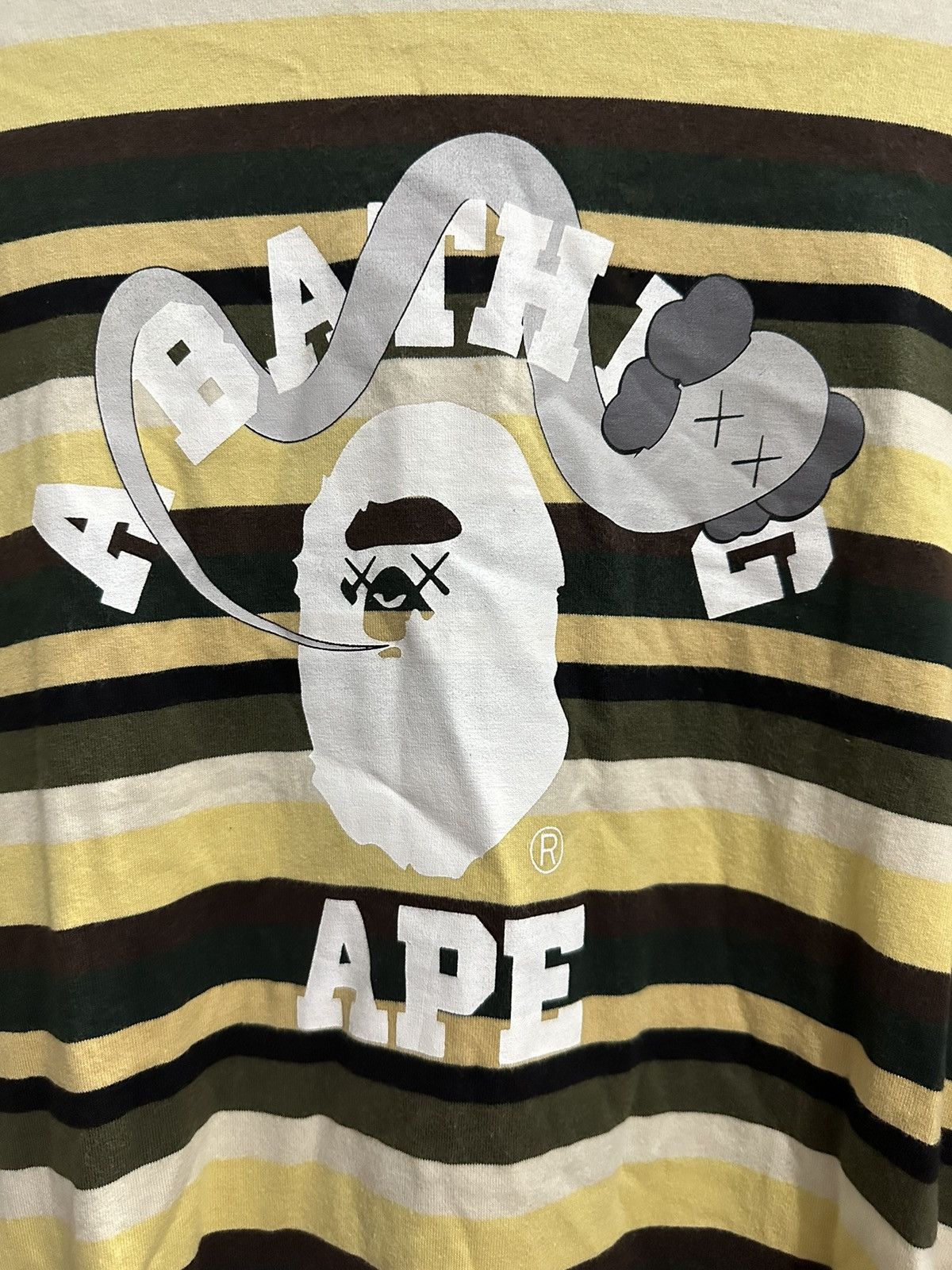 Bape × Kaws Bape x Kaws College Striped Long Sleeve Tee Size US L / EU 52-54 / 3 - 7 Thumbnail
