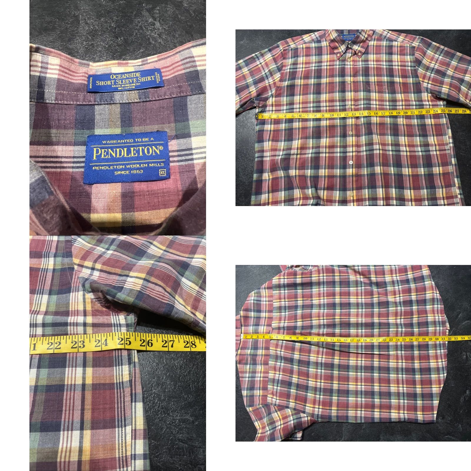 Pendleton Pendleton Shirt Short Sleeve Men XL Rust Green Plaid Button-Down Button-Up 100% Cotton Multicolor Size US XL / EU 56 / 4 - 8 Thumbnail