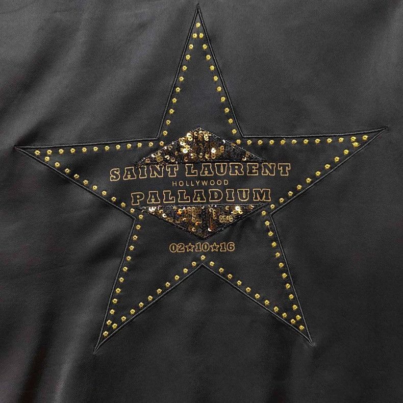 Yves Saint Laurent YSL Gold Star Embroidered Silk Jacket Size US L / EU 52-54 / 3 - 6 Thumbnail