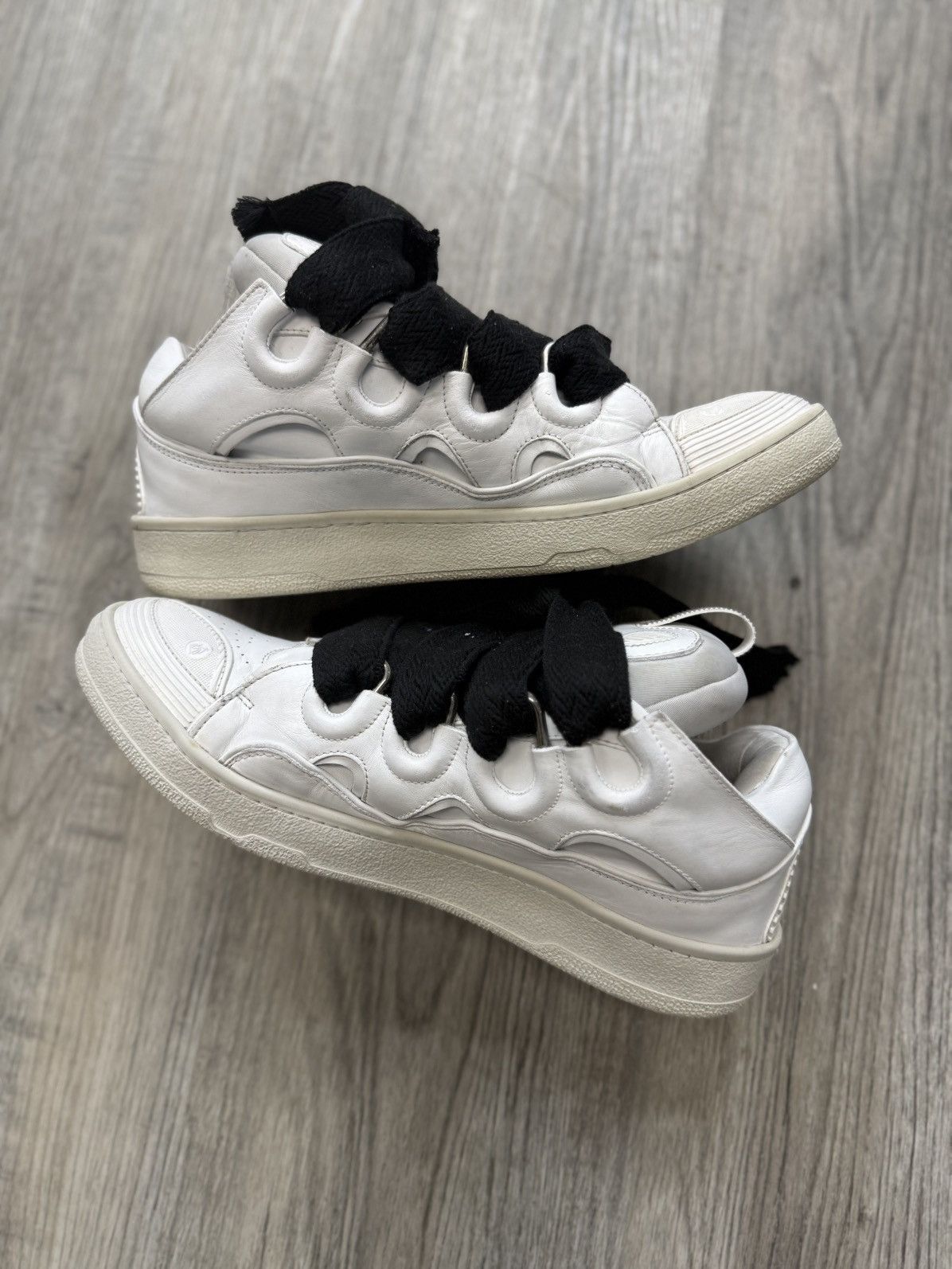 Lanvin Lanvin Curb Sneakers - White Leather Size US 13 / EU 46 - 4 Thumbnail