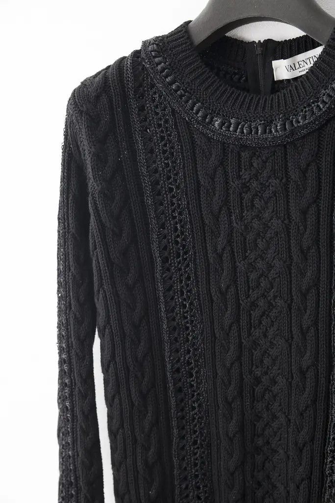 Valentino Crochet trim cotton sweater Size XS / US 0-2 / IT 36-38 - 2 Thumbnail